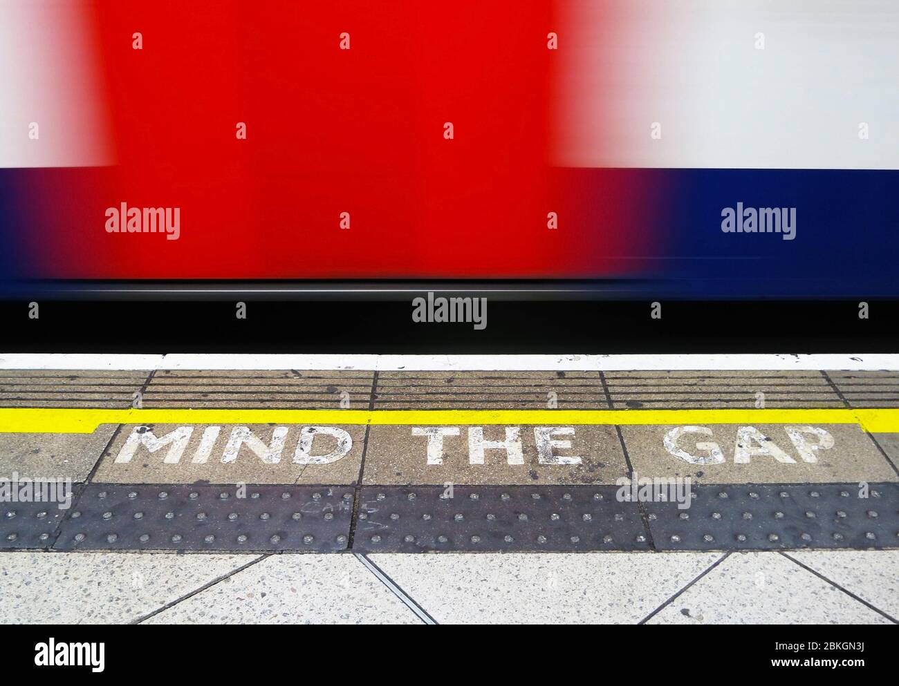 Mind the gap, warning in the London underground Stock Photo