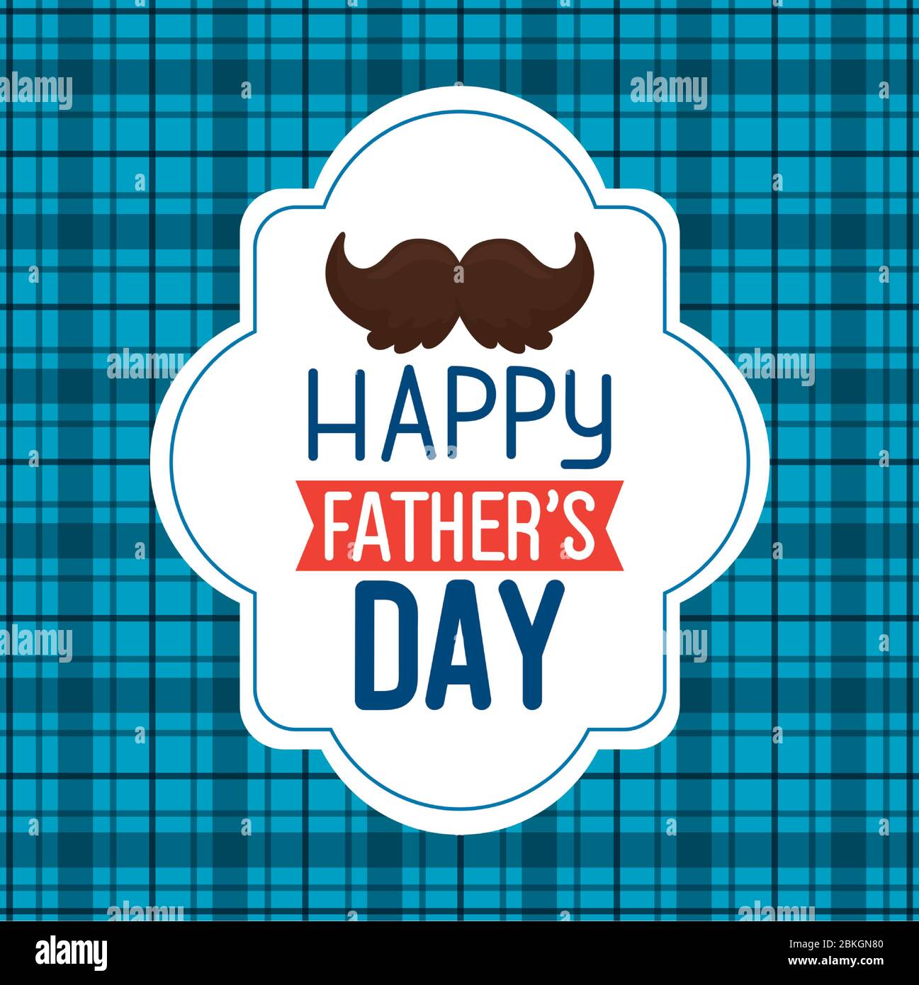 happy fathers day card with moustache decoration Stock Vector Image ...