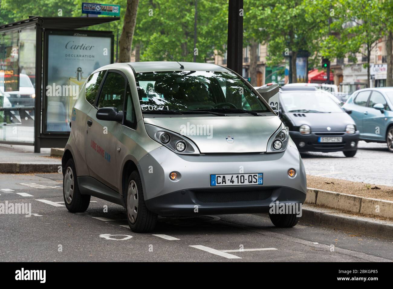 Autolib' electric car sharing service in Paris, France Stock Photo