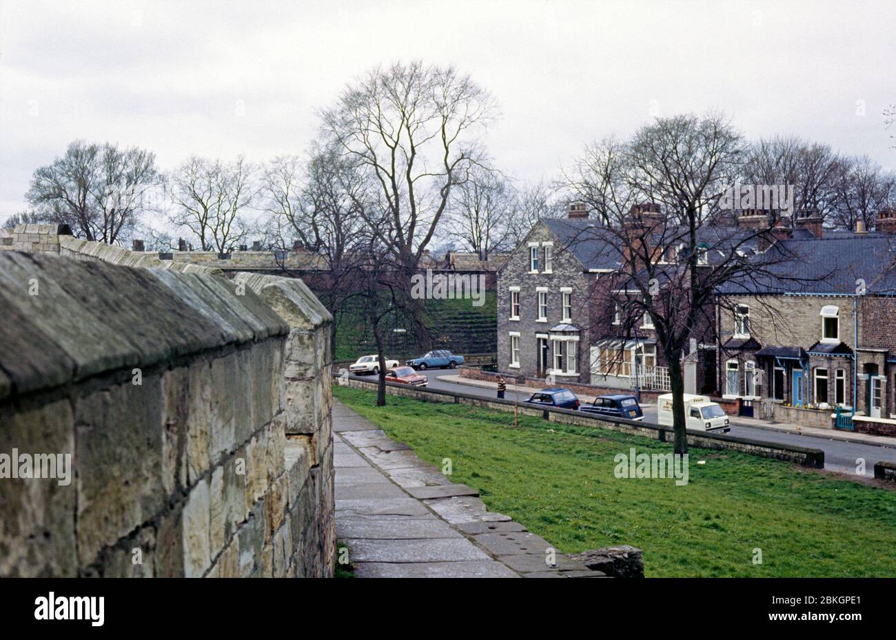 town wall, April 13, 1983, York, England, Great Britain Stock Photo