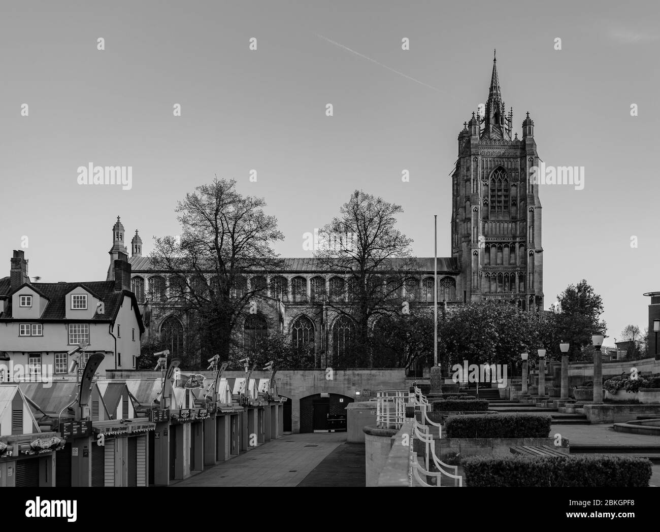 Norwich Market and St Peter Mancroft, Hay Hill, Norfolk, Stock Photo