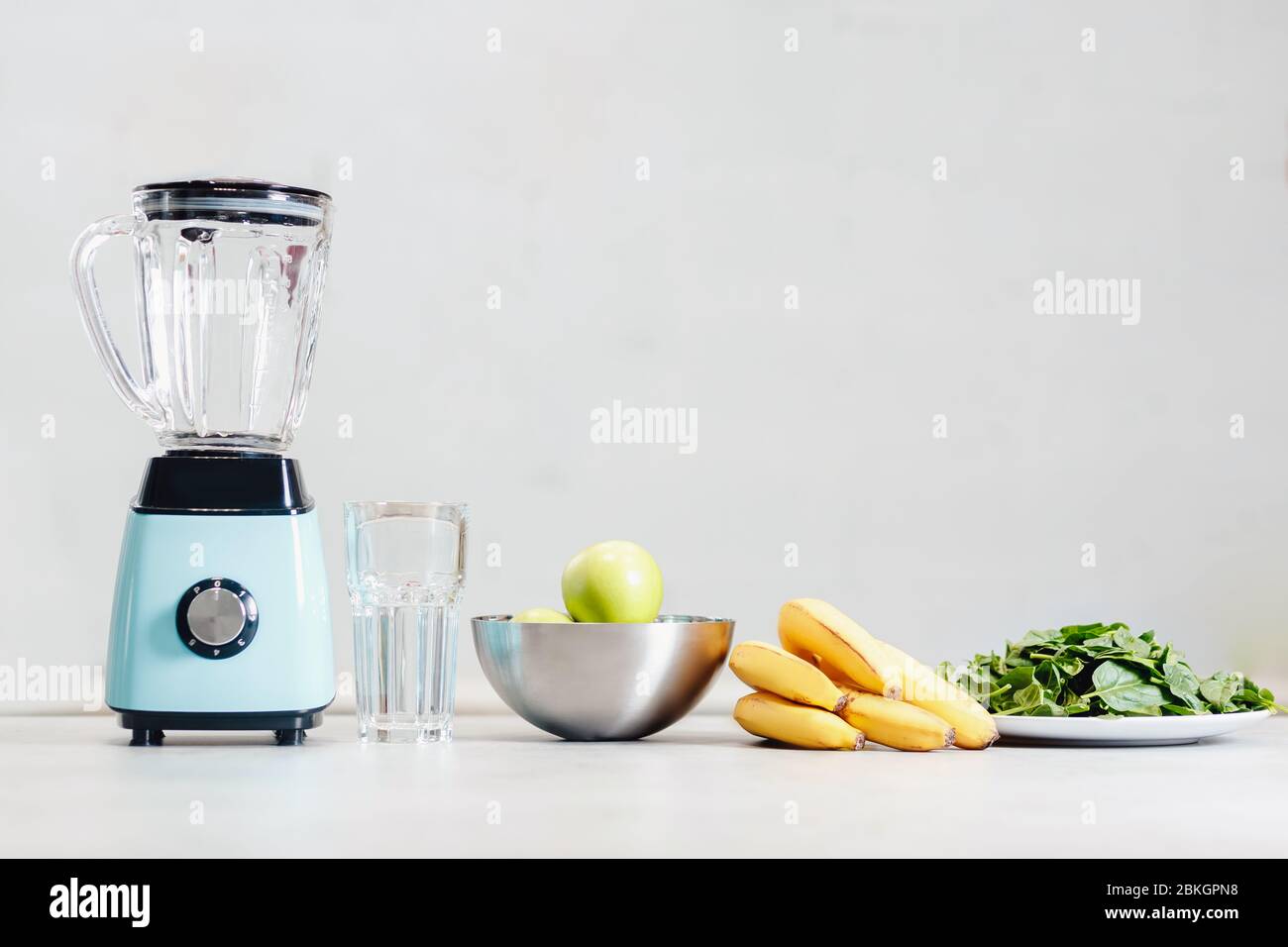 Layout of useful products for cooking in blender smoothies apples