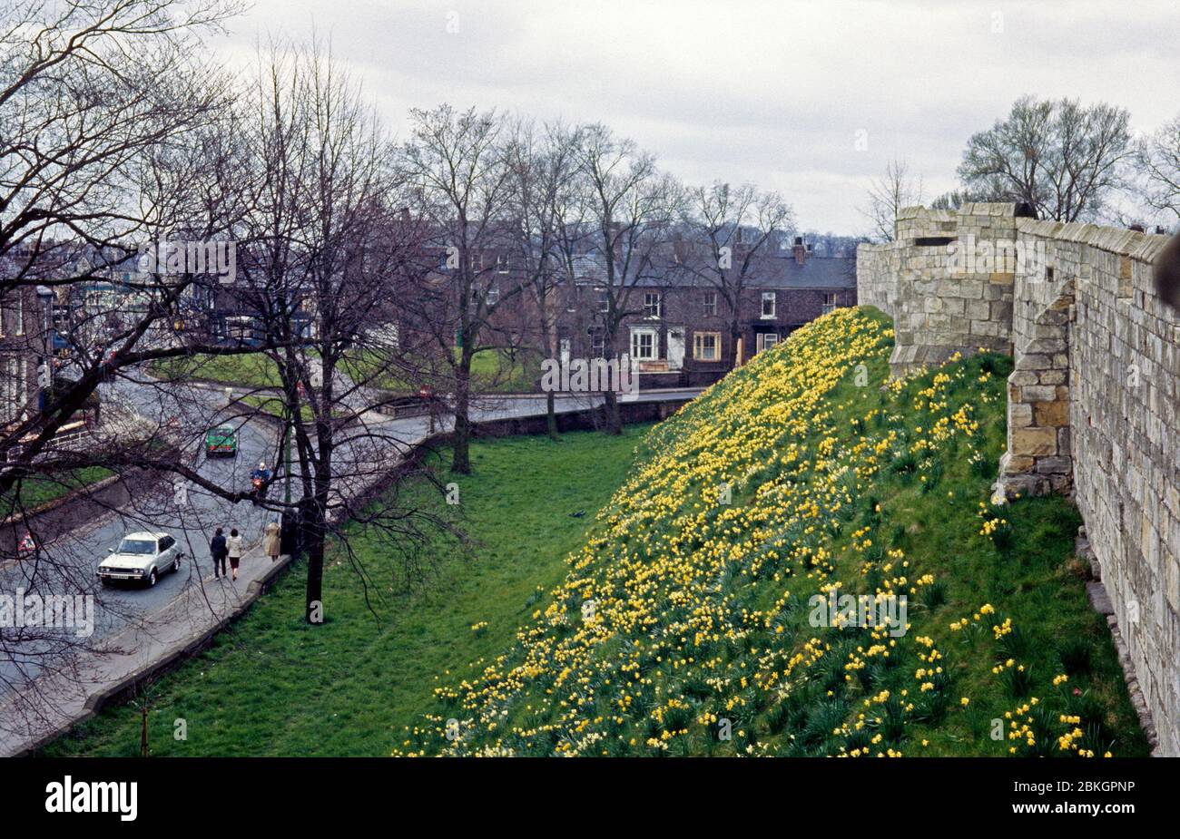 town wall, April 13, 1983, York, England, Great Britain Stock Photo