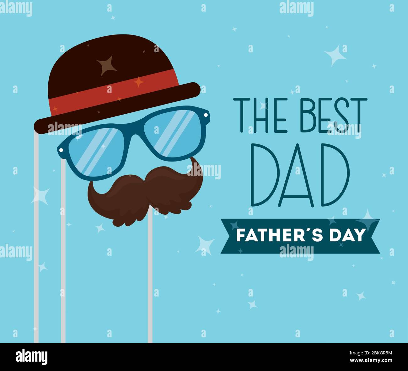 happy fathers day card with hipster accessories decoration Stock Vector ...