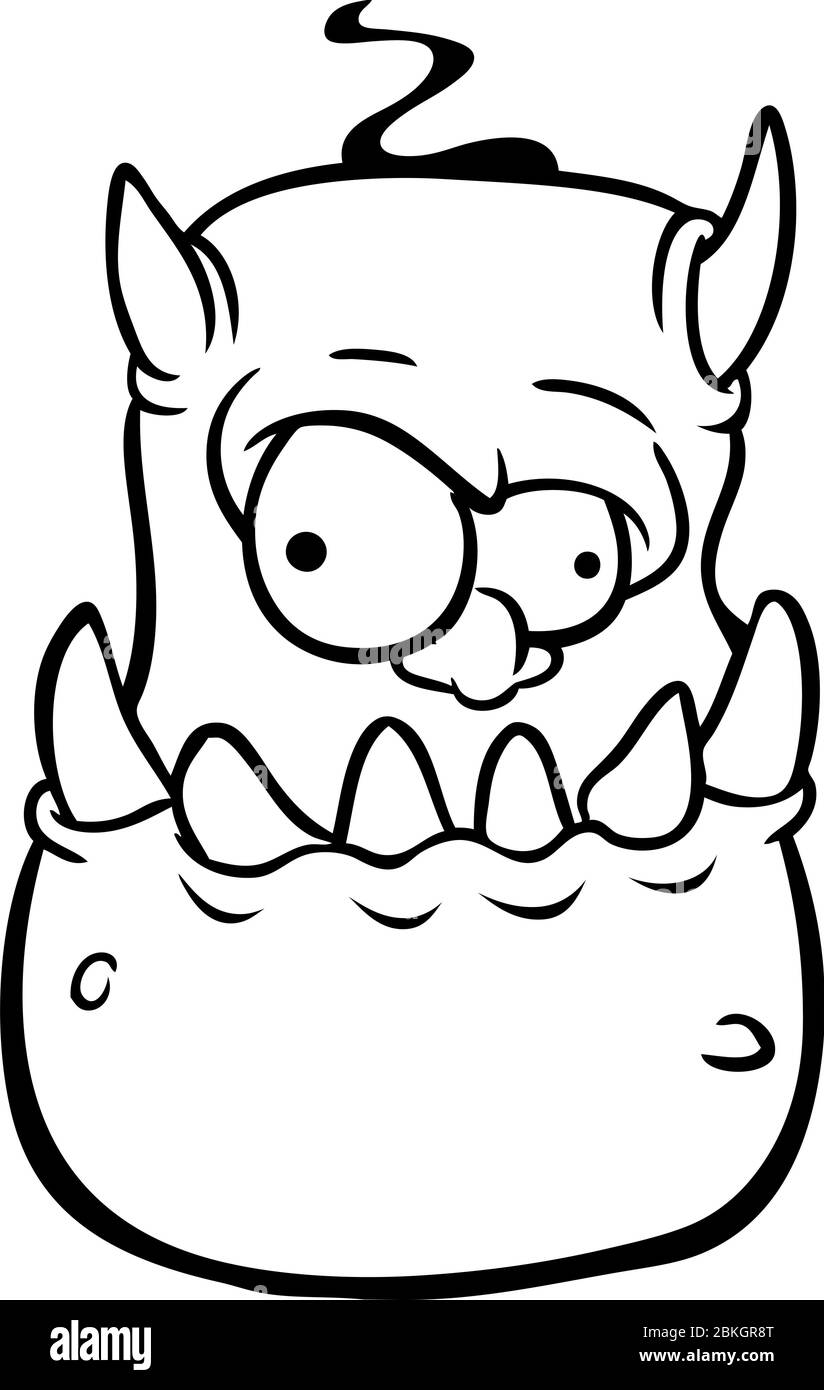 Download Angry Cartoon Monster Character Outlines Coloring Book Halloween Illustration Stock Vector Image Art Alamy