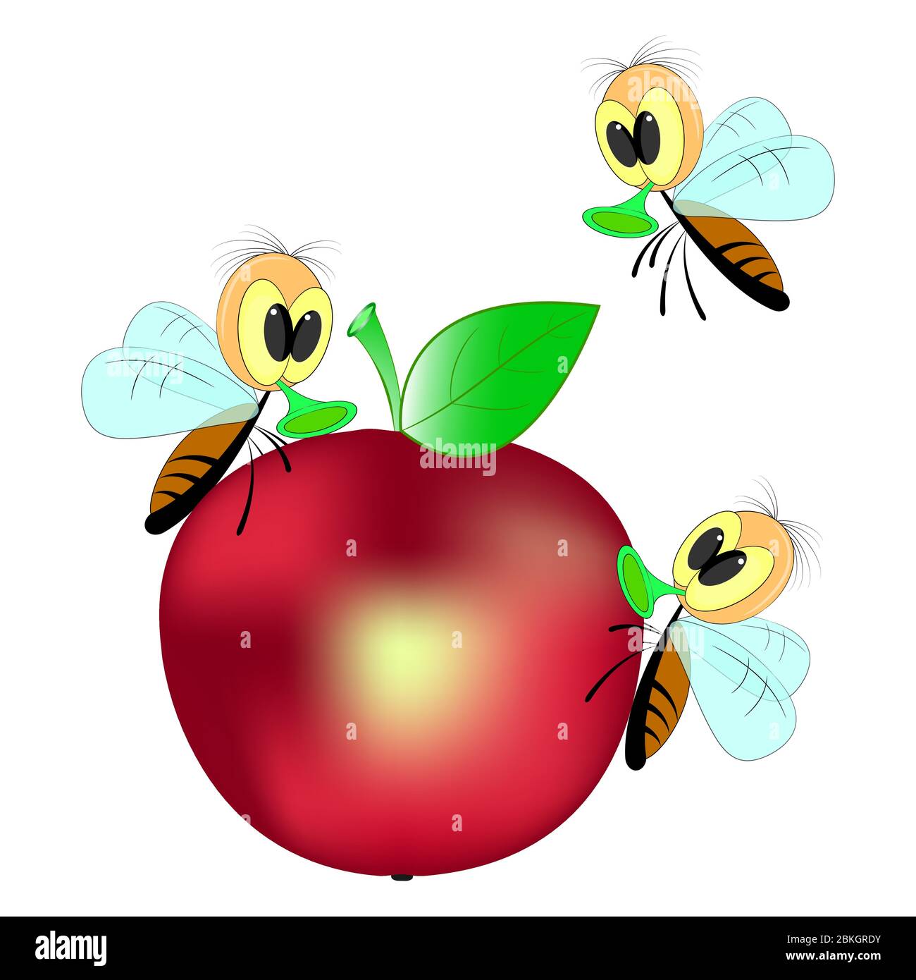Flies on food Stock Vector Images - Alamy