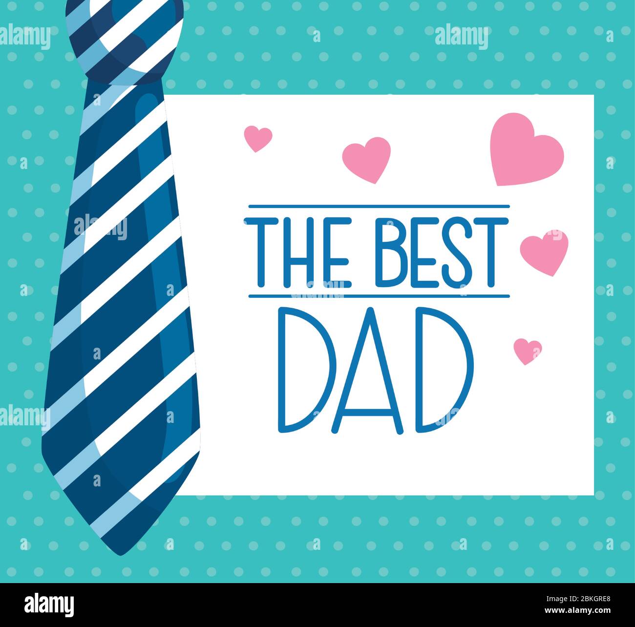 happy fathers day card with necktie and hearts Stock Vector Image & Art ...