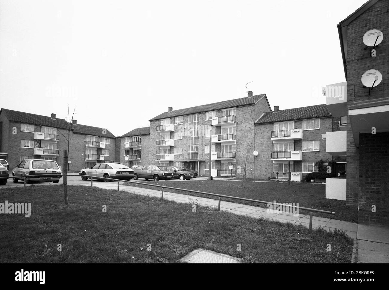 1991, Local authority housing estate, Havering, East London Stock Photo