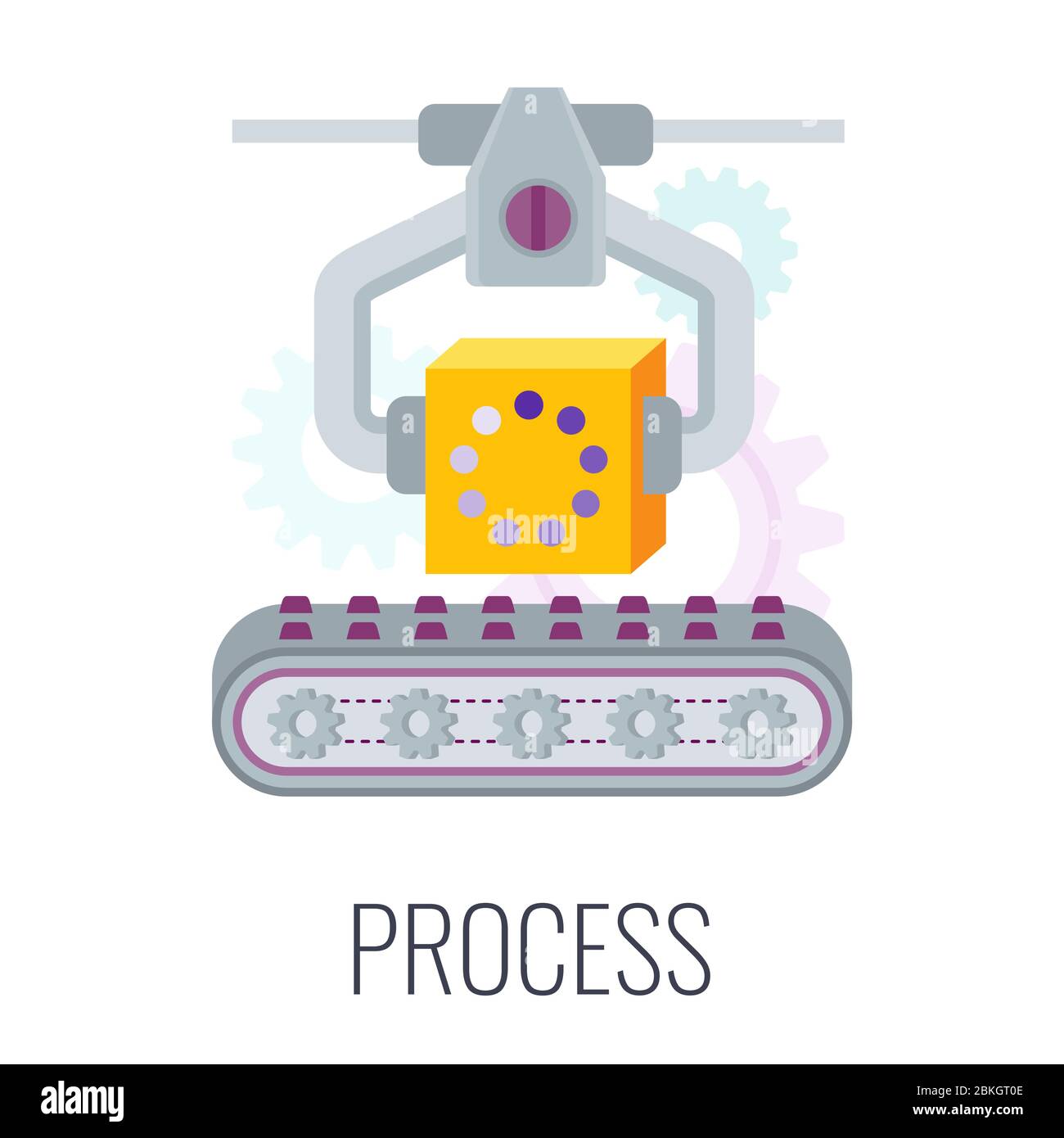 Process infographics flat vector pictogram. 7 PS marketing mix Stock