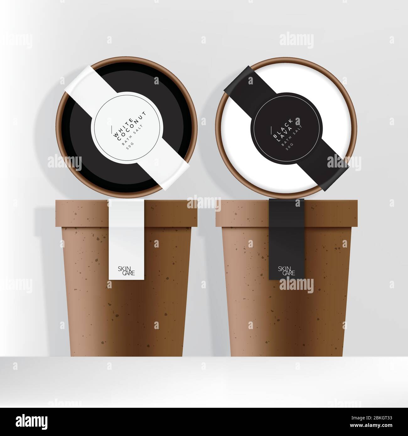 Vector Recycled Kraft Paper Jar or Cup Packaging with Minimal Designed