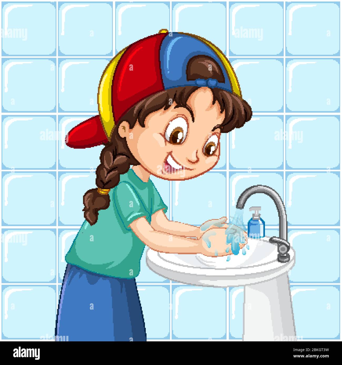A girl cleaning hand illustration Stock Vector Image & Art Alamy