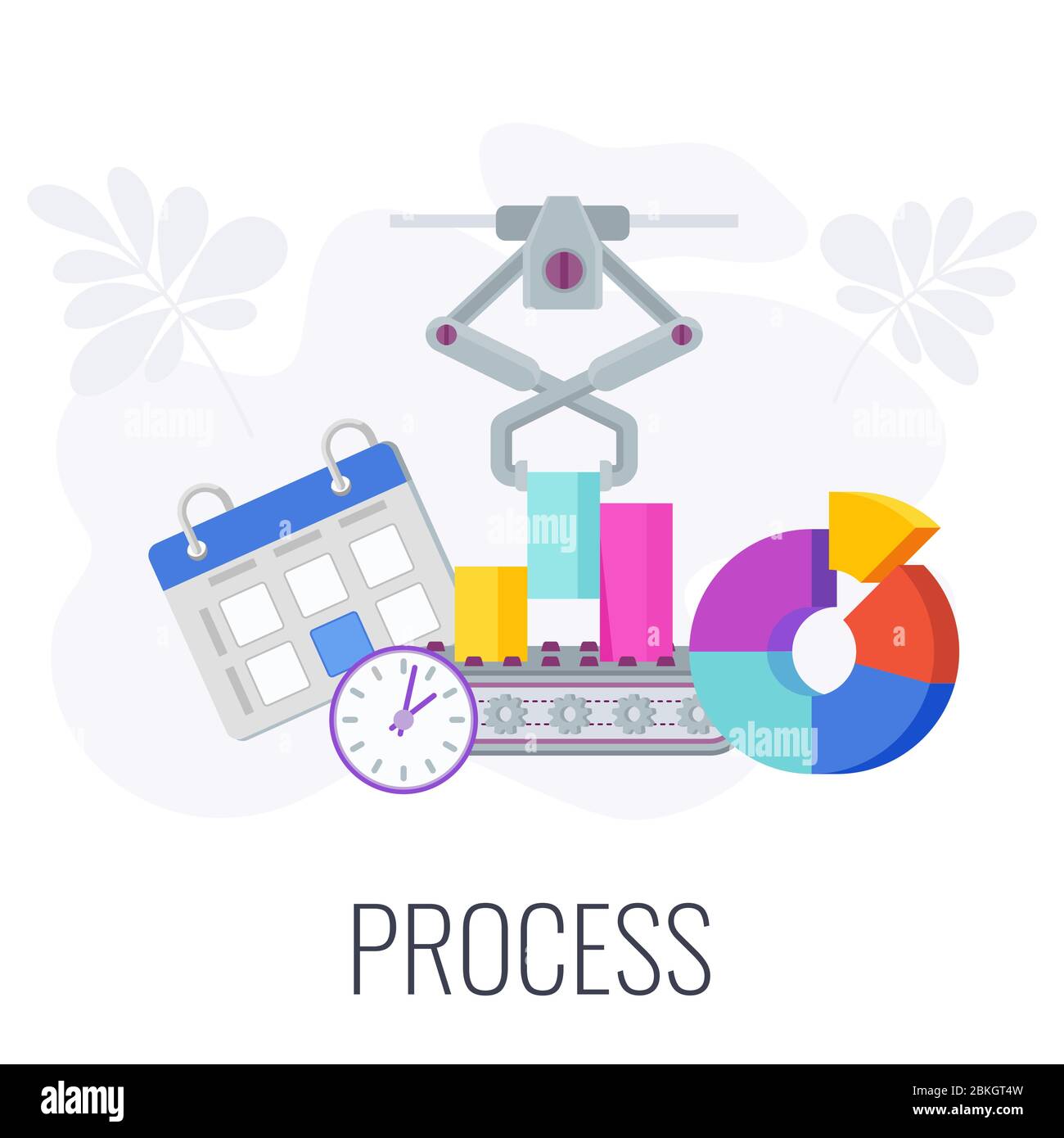 Process infographics flat vector pictogram. 7 PS marketing mix. Stock Vector