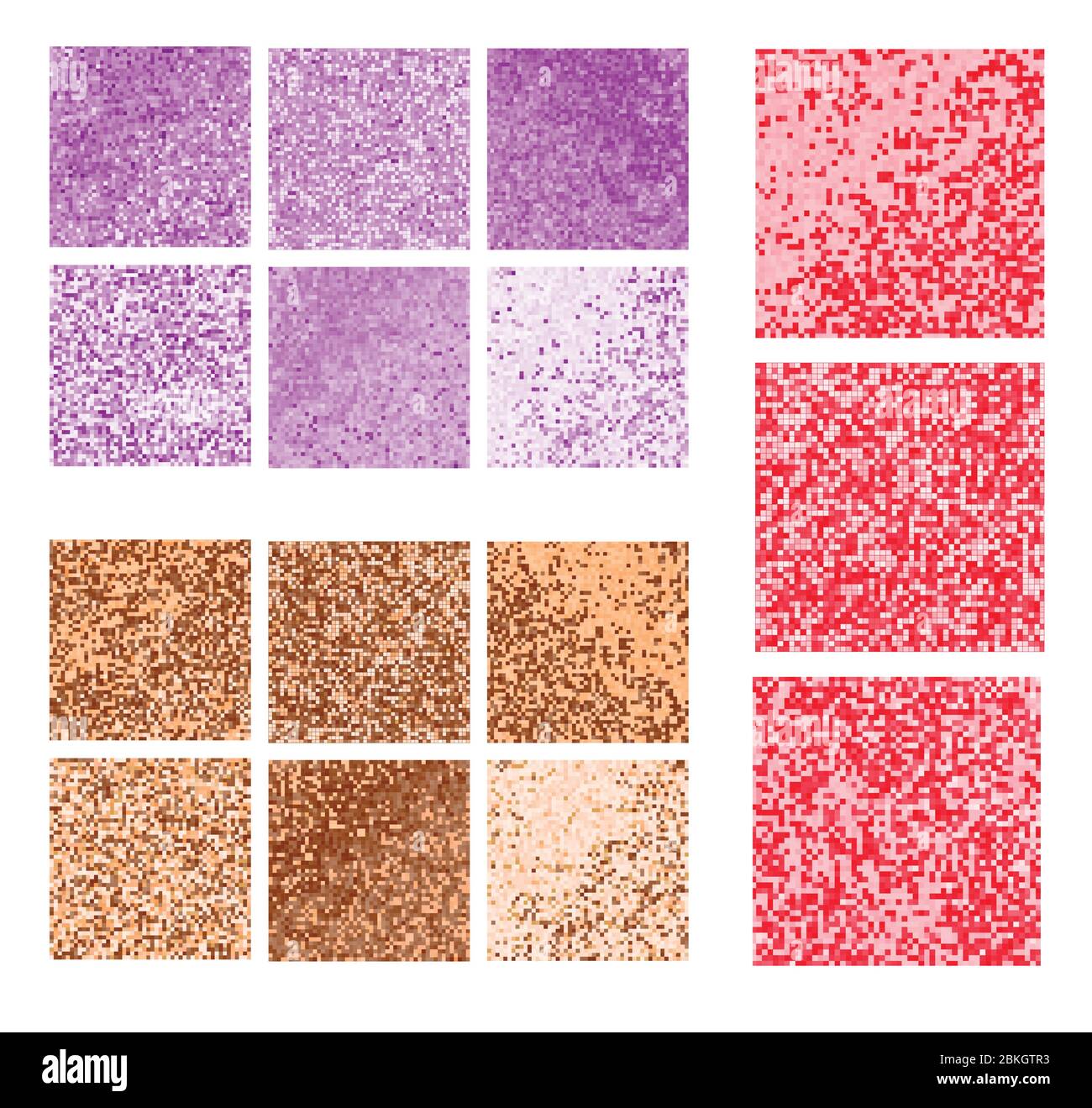Abstract square pixel mosaic background. Mosaic background set Stock Vector
