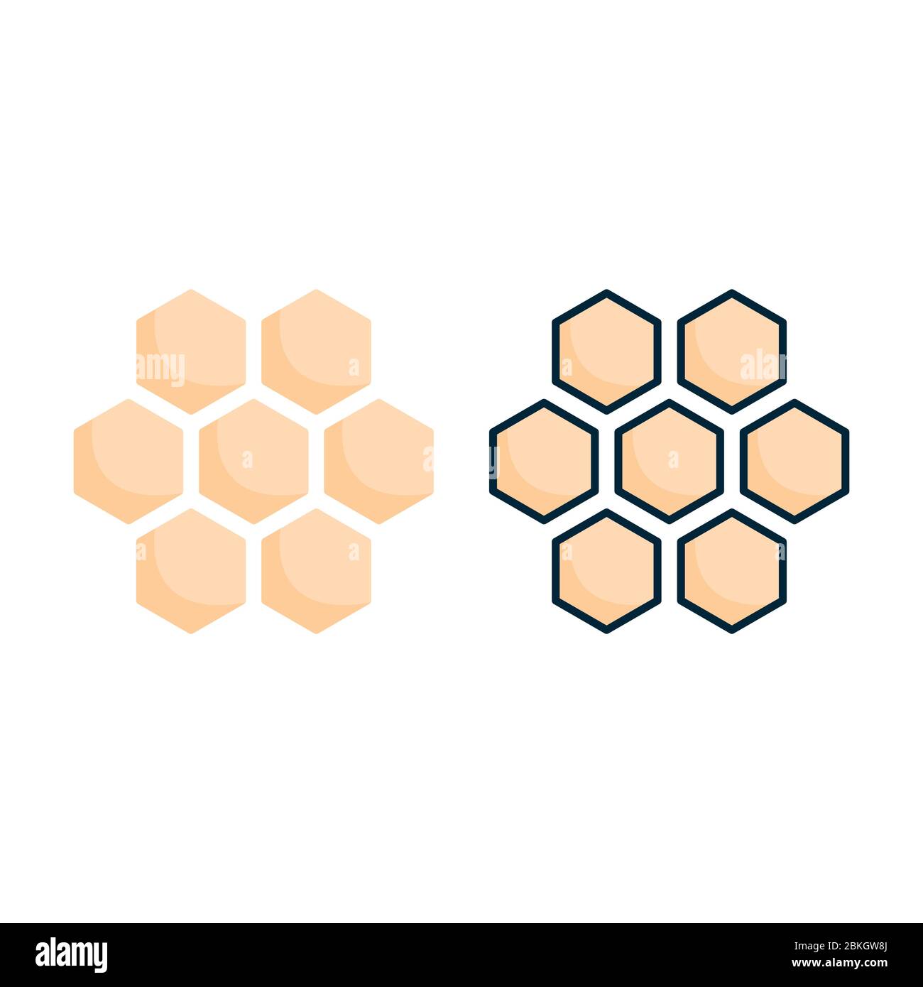 vector illustration hexagon puzzle toy icon or logo with flat and ...