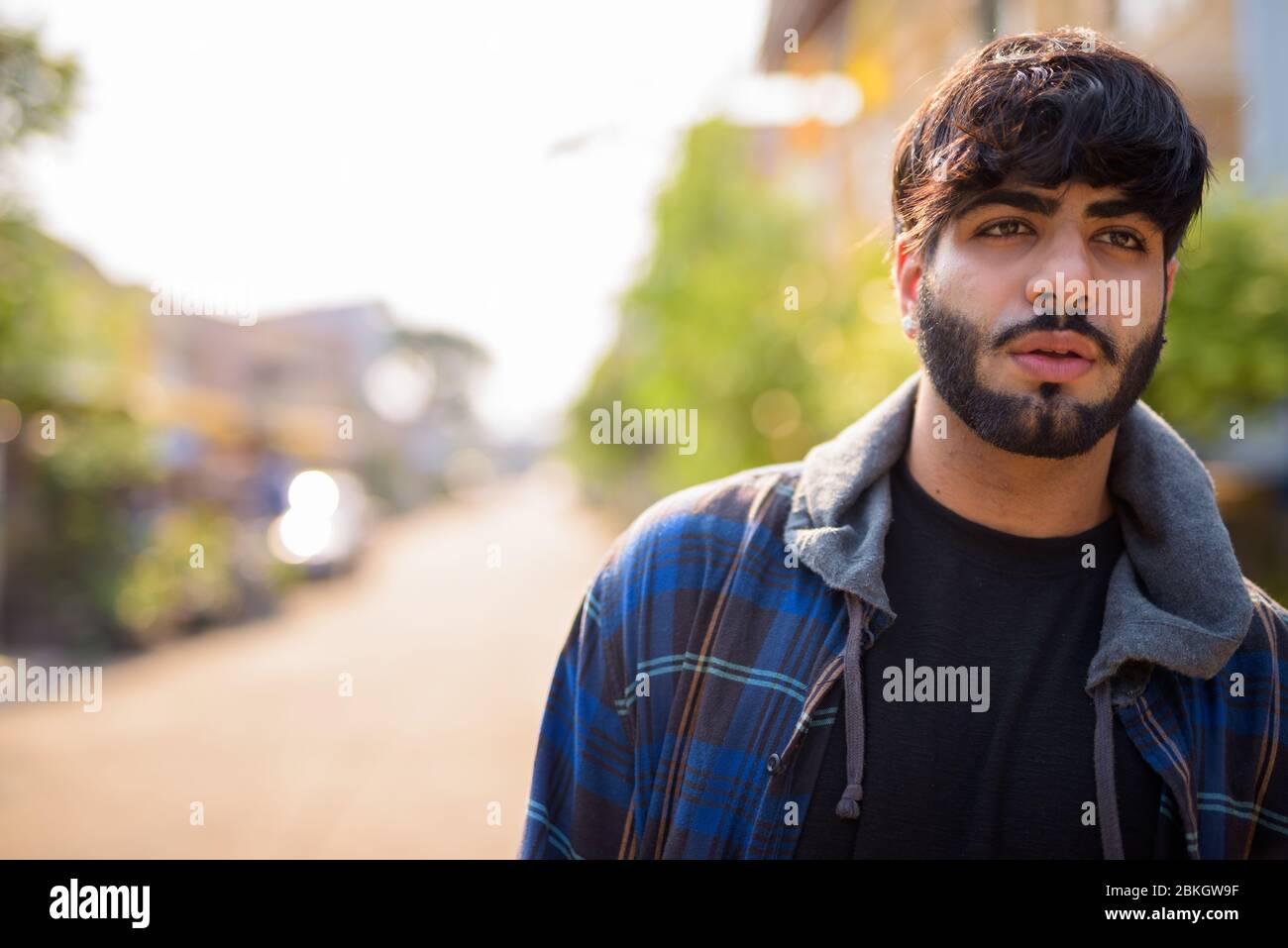 Indian bearded man in shirt hi-res stock photography and images - Alamy