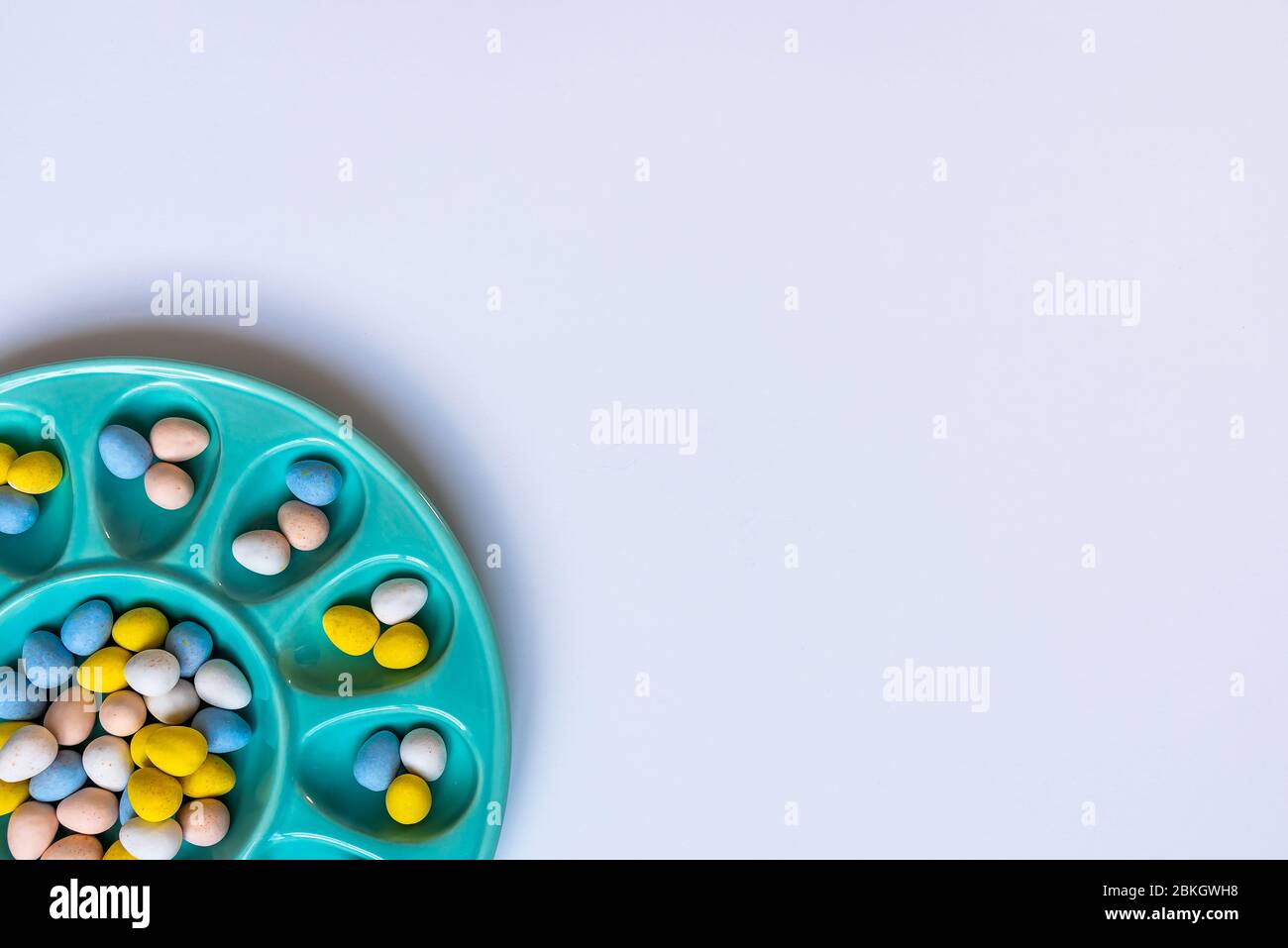 Plate of Chocolate Eggs Stock Photo