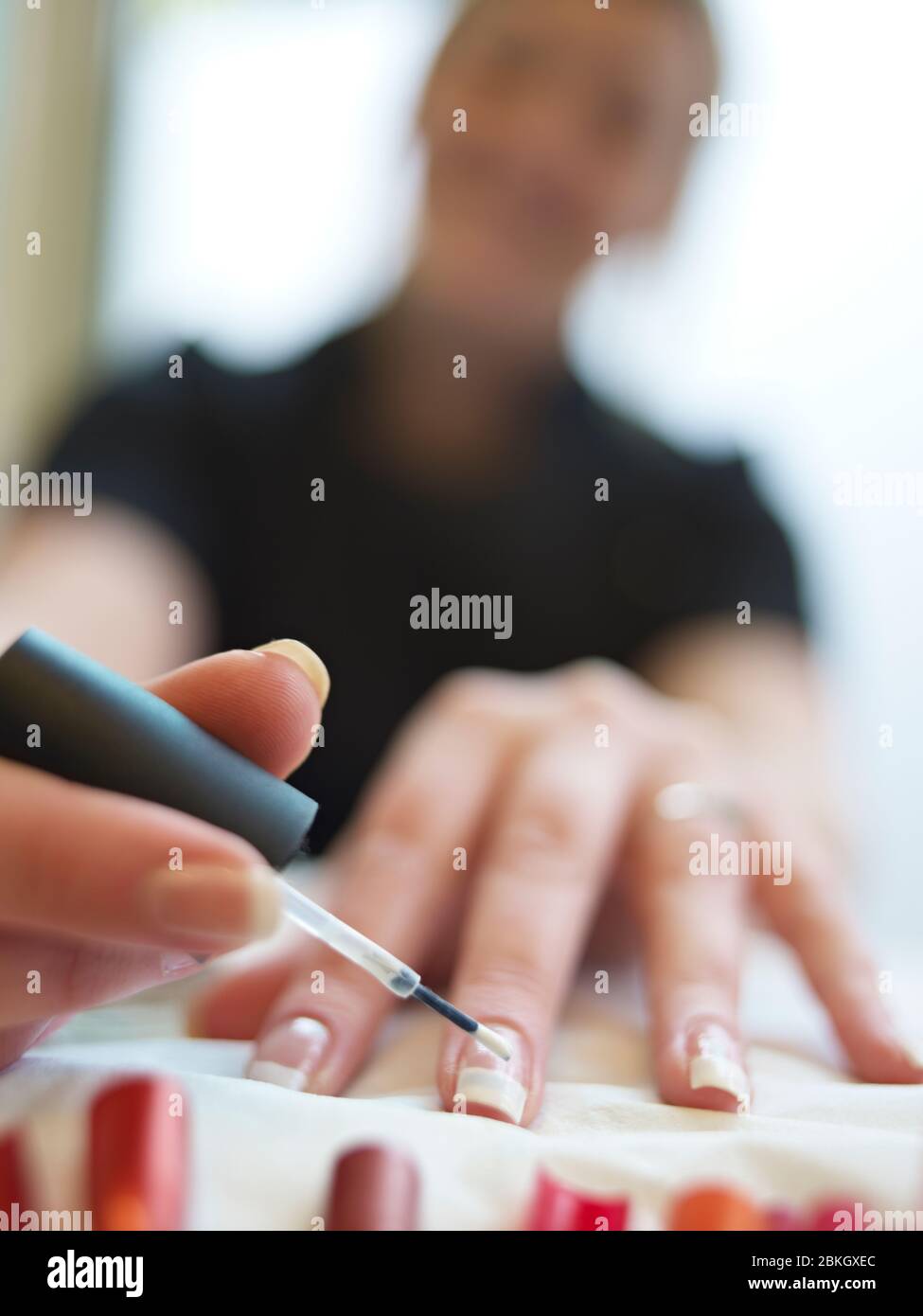 nail varnish application Stock Photo Alamy