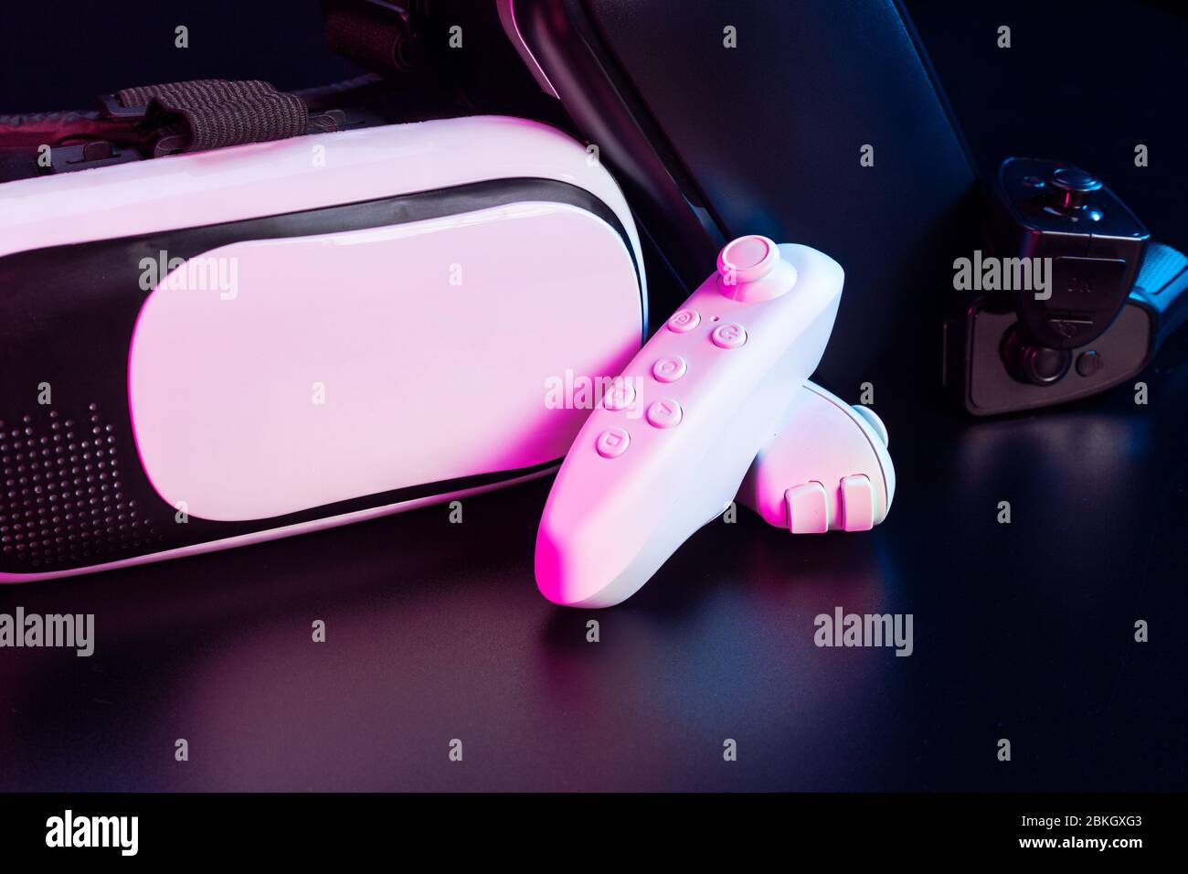 VR. Virtual Reality equipment on the table Stock Photo - Alamy