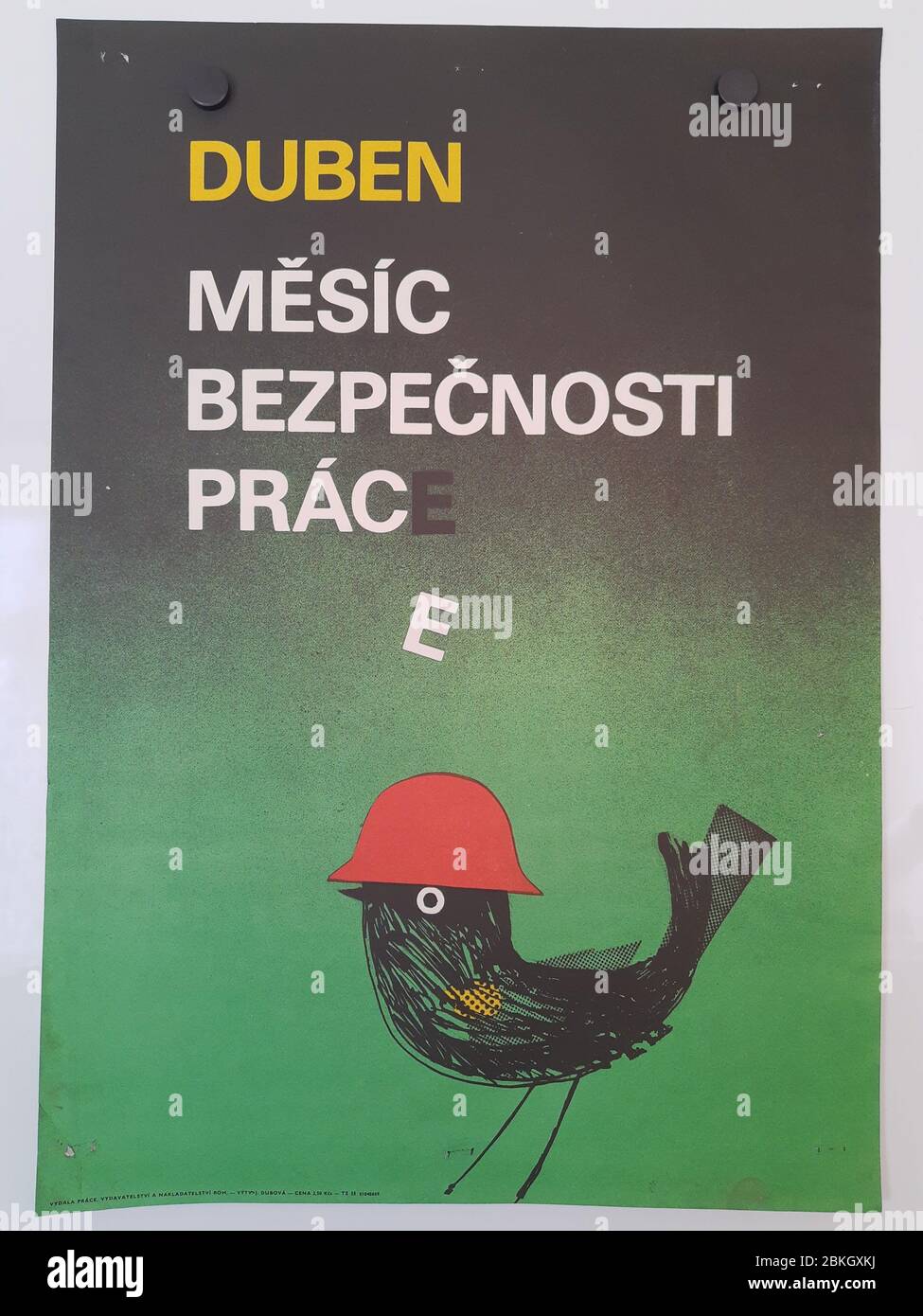Soviet union (Czech) work safety posters from 70´s. Stock Photo