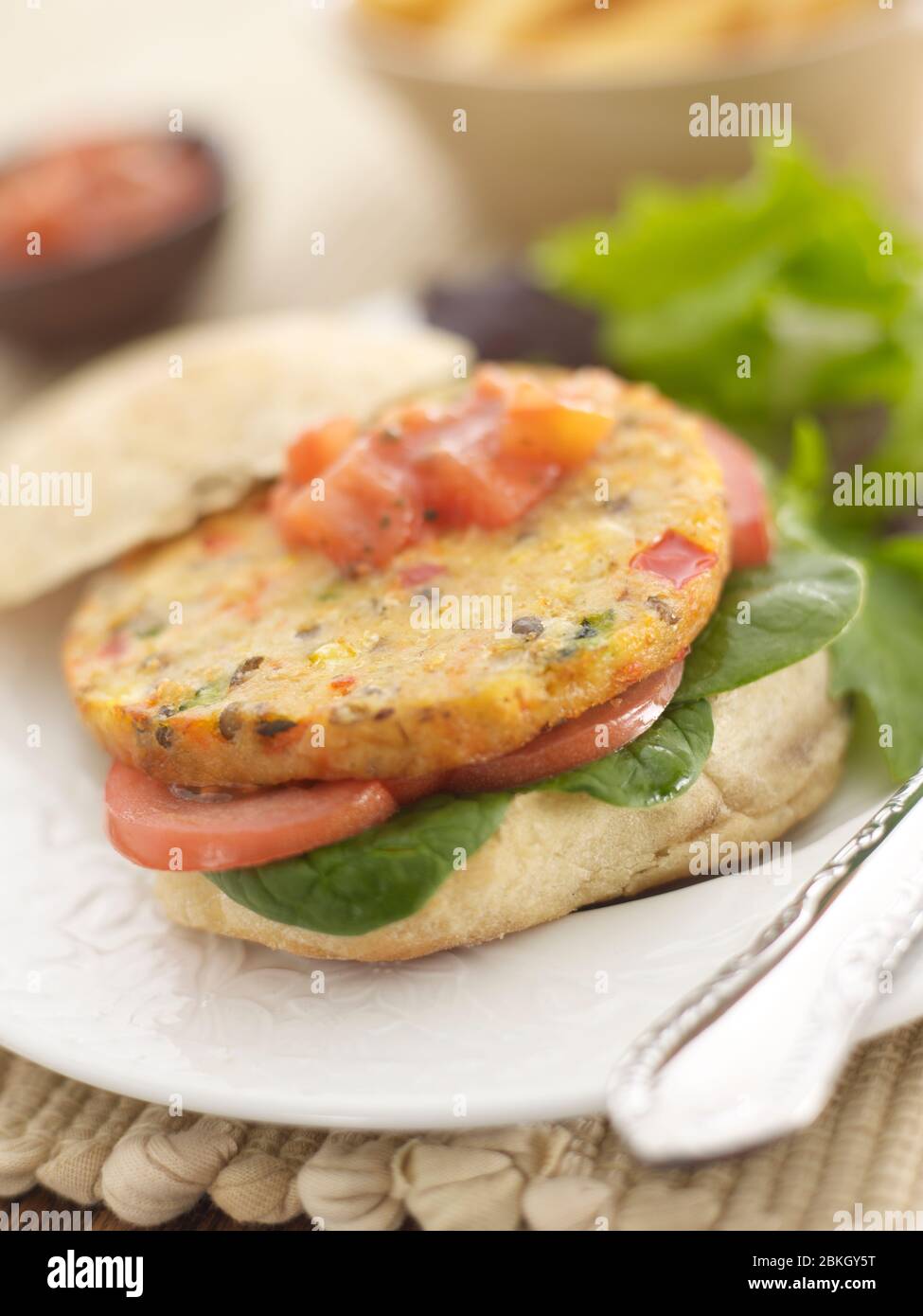 veggie burger Stock Photo