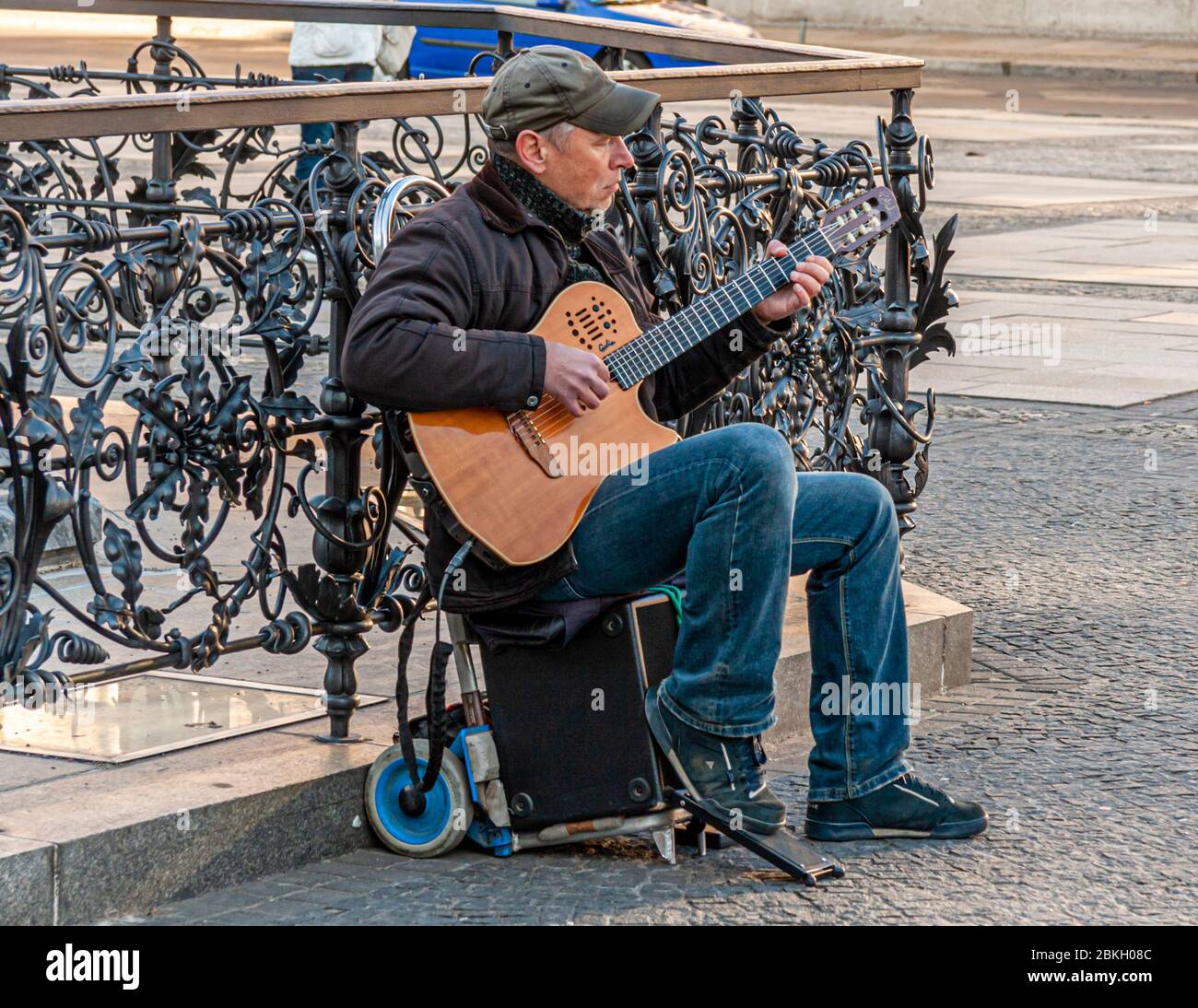 Guitar Street Performer on a Godin Model in Berlin, Germany Stock Photo -  Alamy