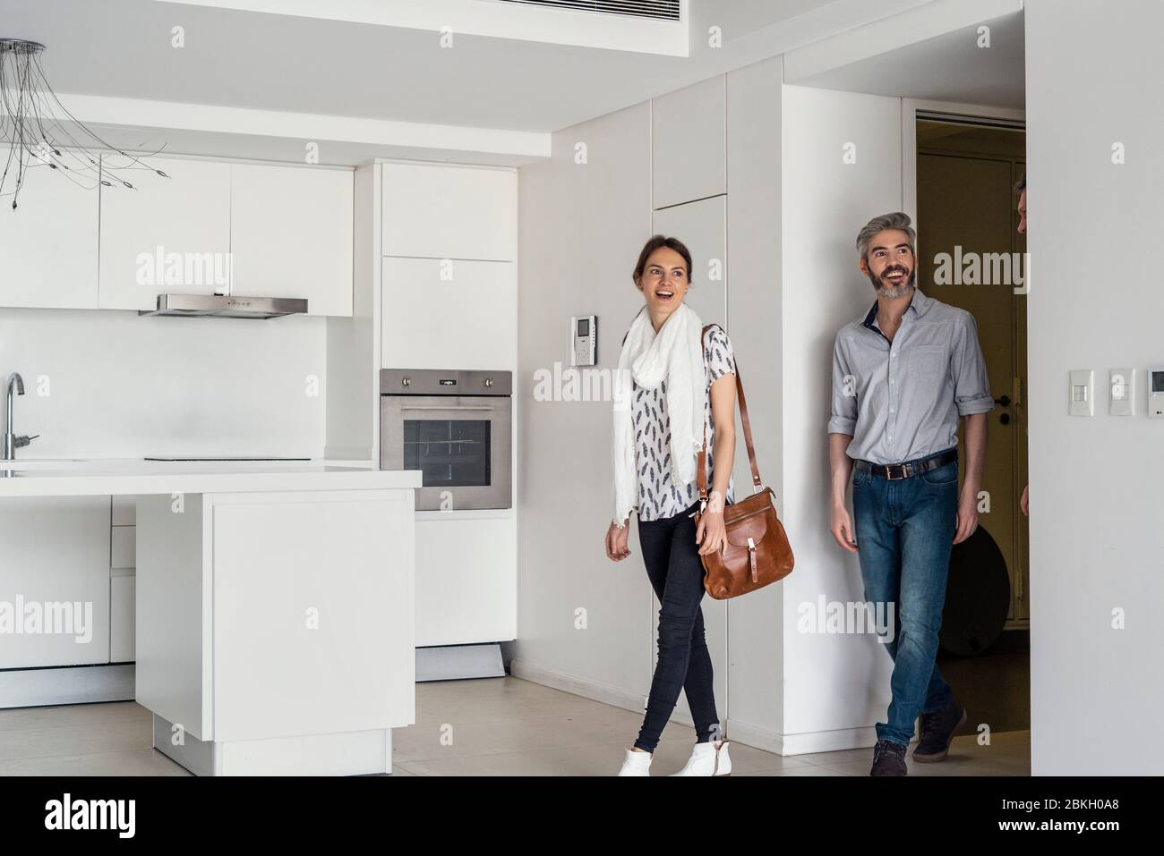 Couple looking new house Stock Photo