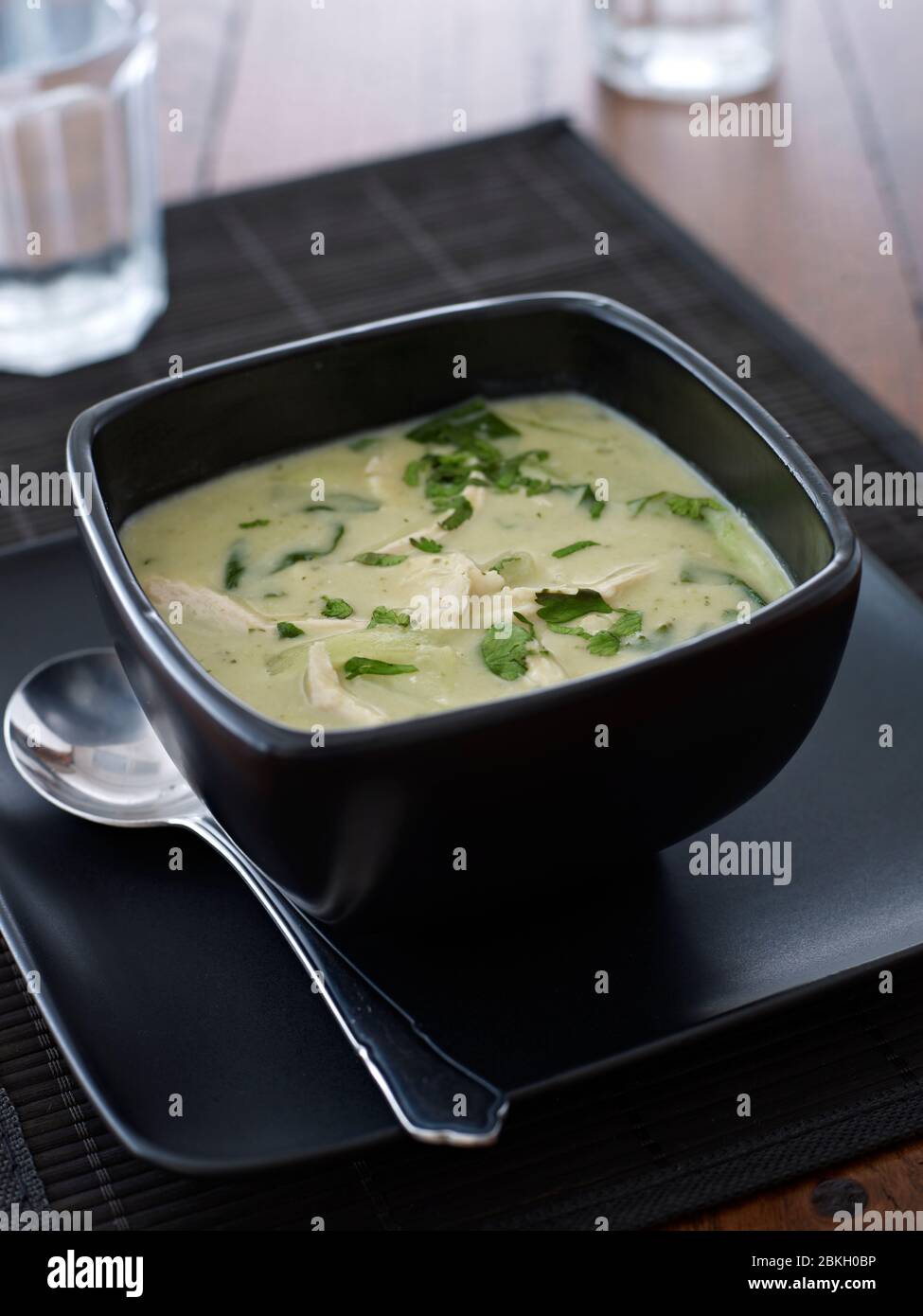 Thai green chicken soup stock photo alamy