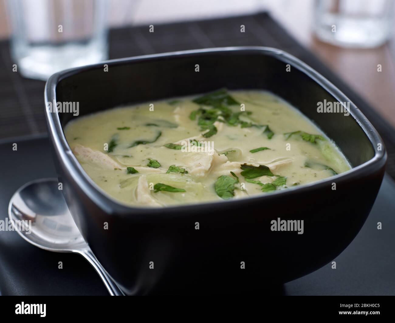 Thai green chicken soup stock photo alamy