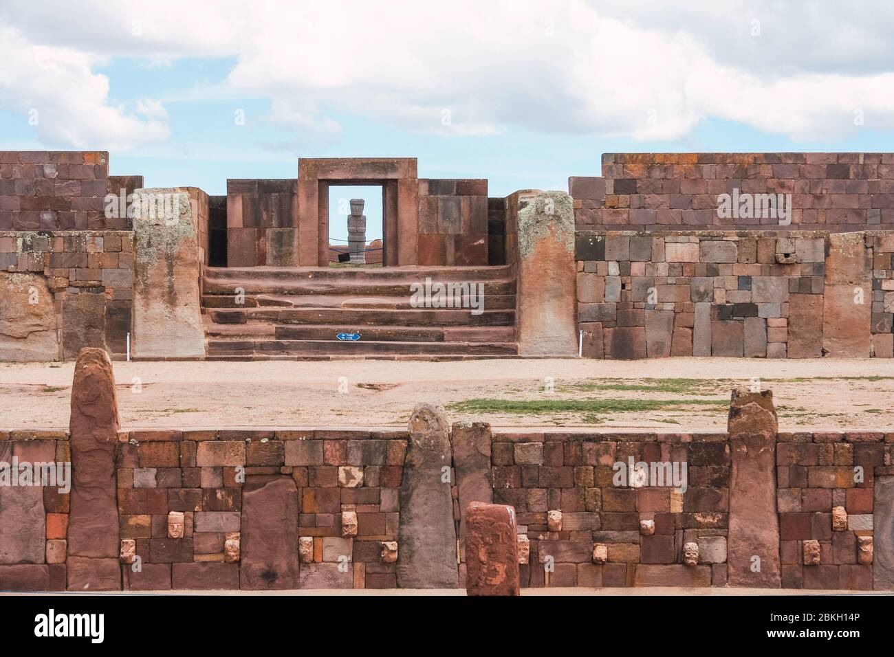 Kalasasaya Temple, important pre-Columbian archaeological site in Tiwanaku, Bolivia Stock Photo