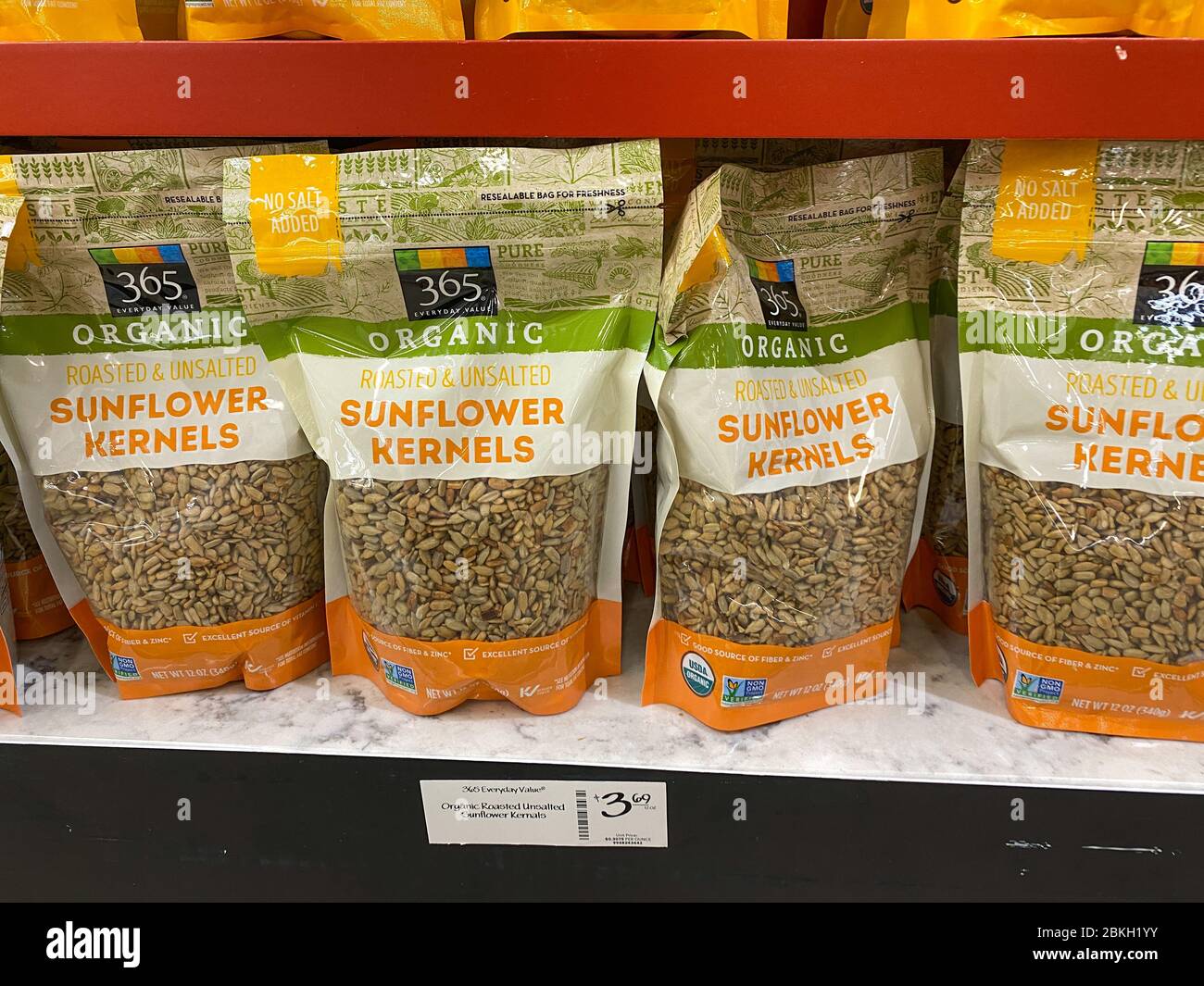 Orlando,FL/USA5/3/20 A display of bags of Sunflower Seeds at a Whole