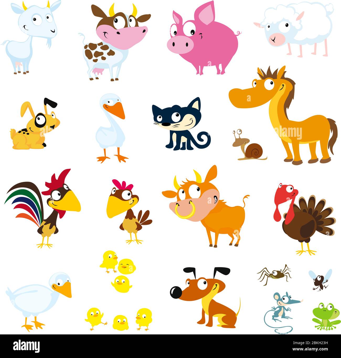 Set of simple images of farm animals - vector Stock Vector Image & Art ...