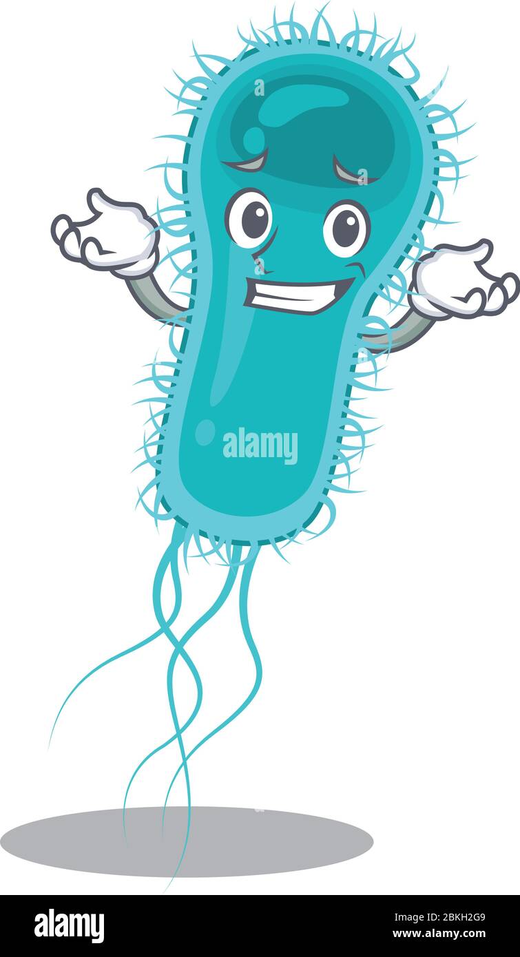 A picture of grinning escherichia coli bacteria cartoon design concept ...