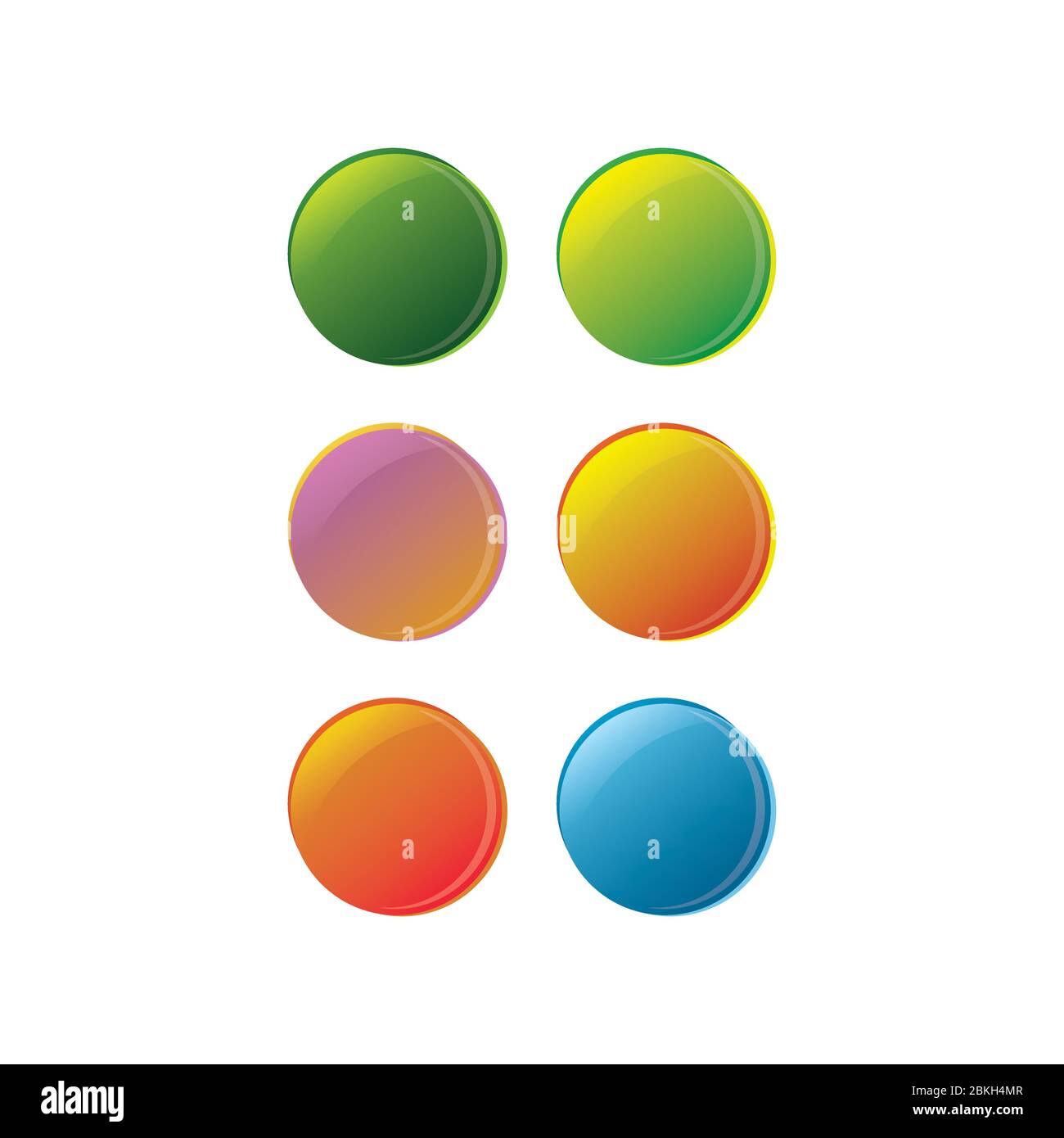 Glossy Colorful Labels Or Tags Circle Sticker Modern Gradient Color Design Set Round Icons Stock Vector Image Art Alamy