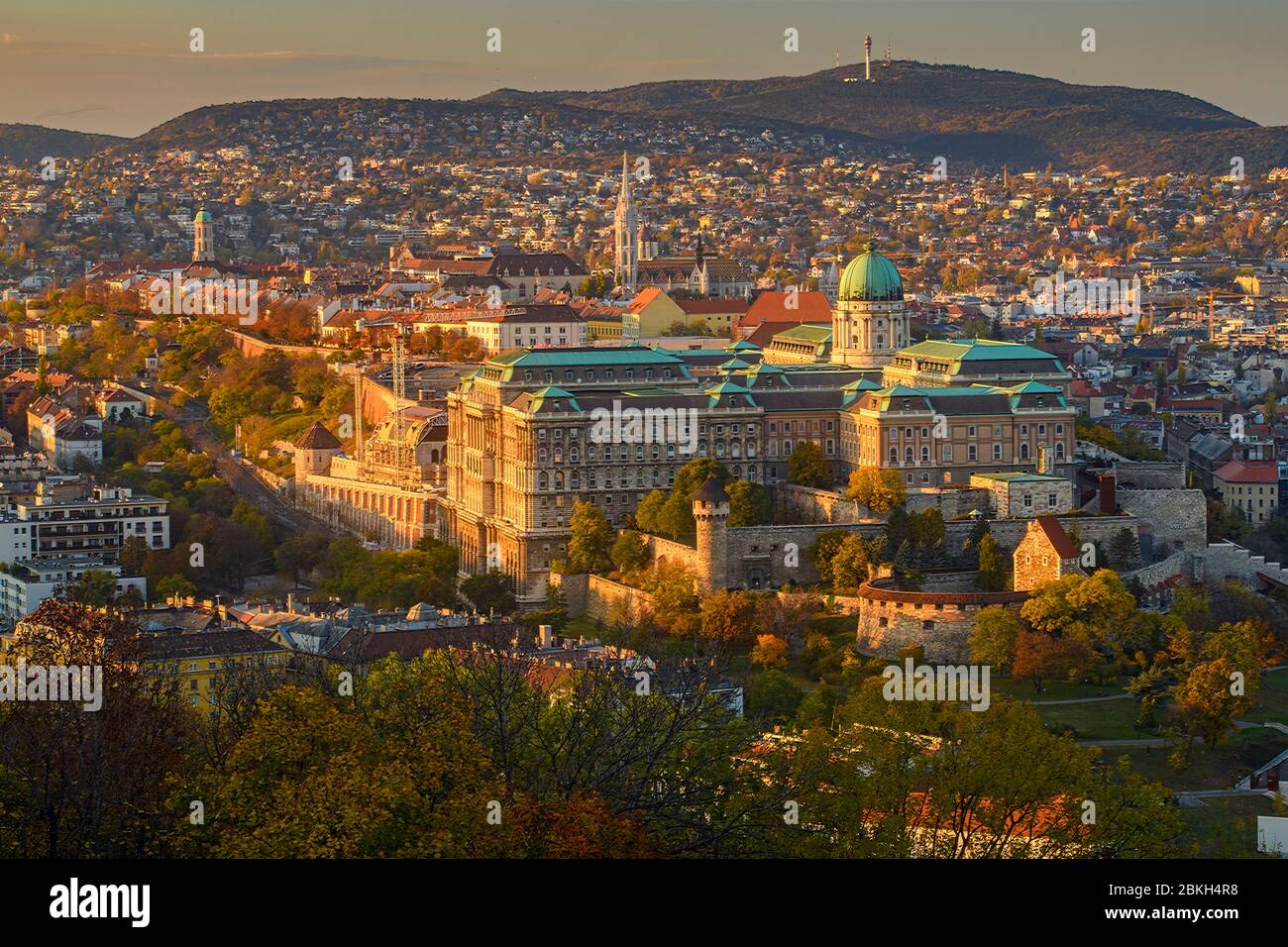 Views of Budapest from the Citadella- Buda Castle and surrounding ...