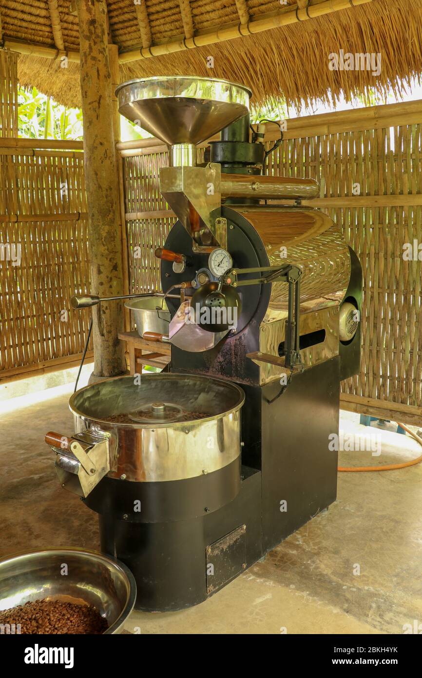 Coffee roasting machine. Professional roasting machine on coffee