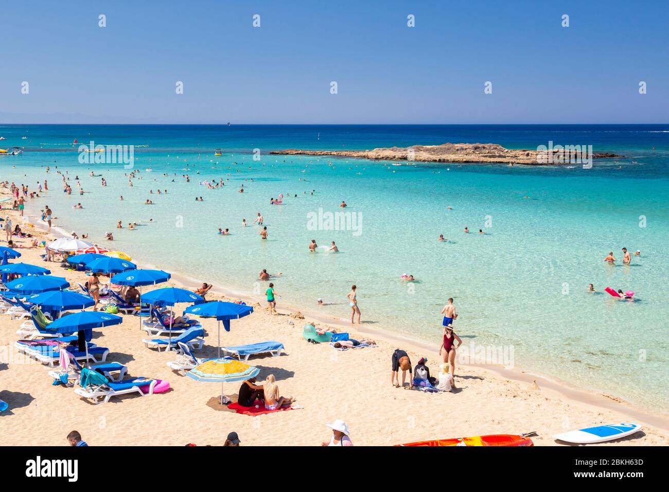 Tourists at Fig Tree Beach, Ayia Napa, Cyprus Stock Photo - Alamy
