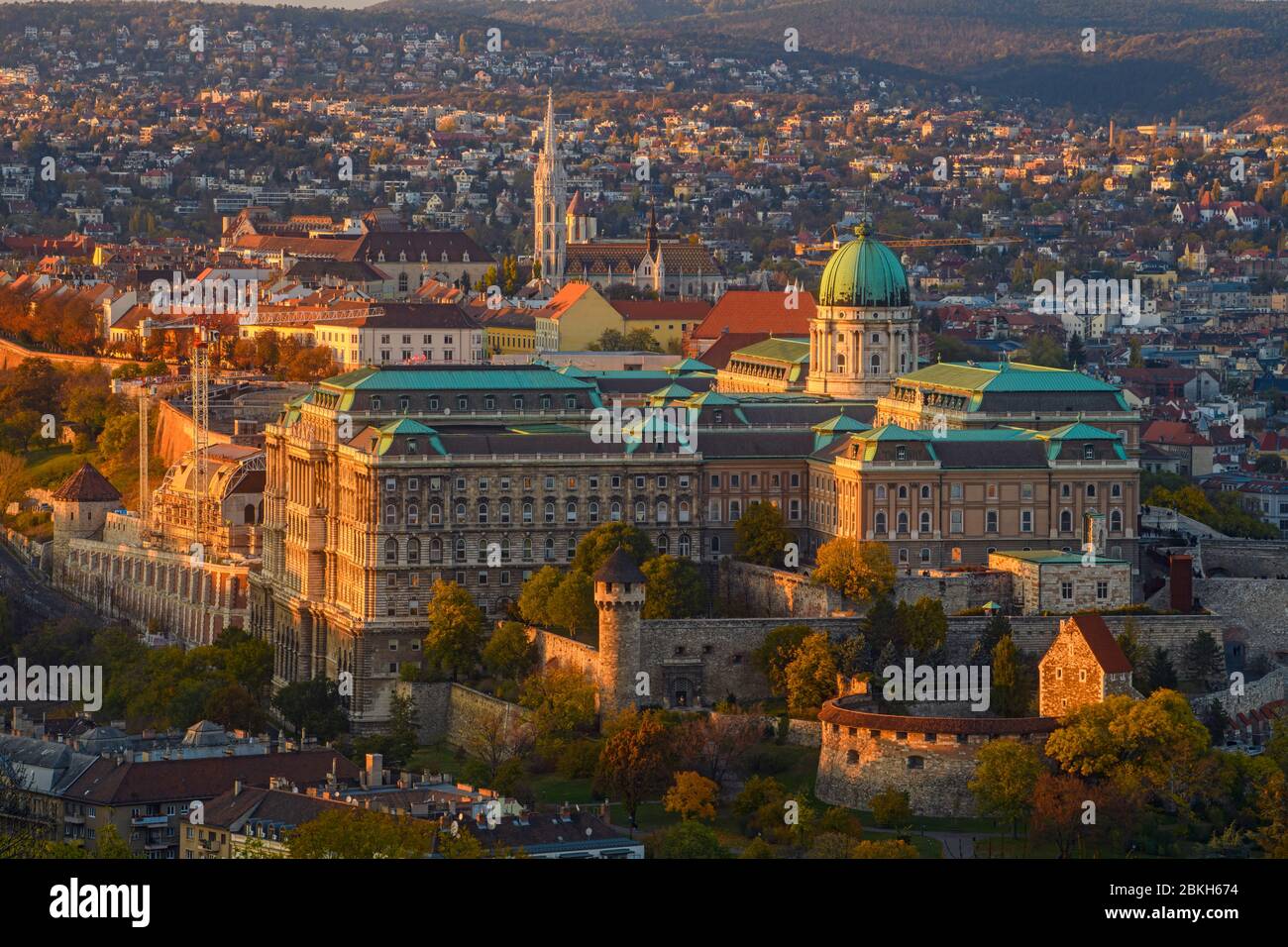 Views of Budapest from the Citadella- Buda Castle and surrounding ...