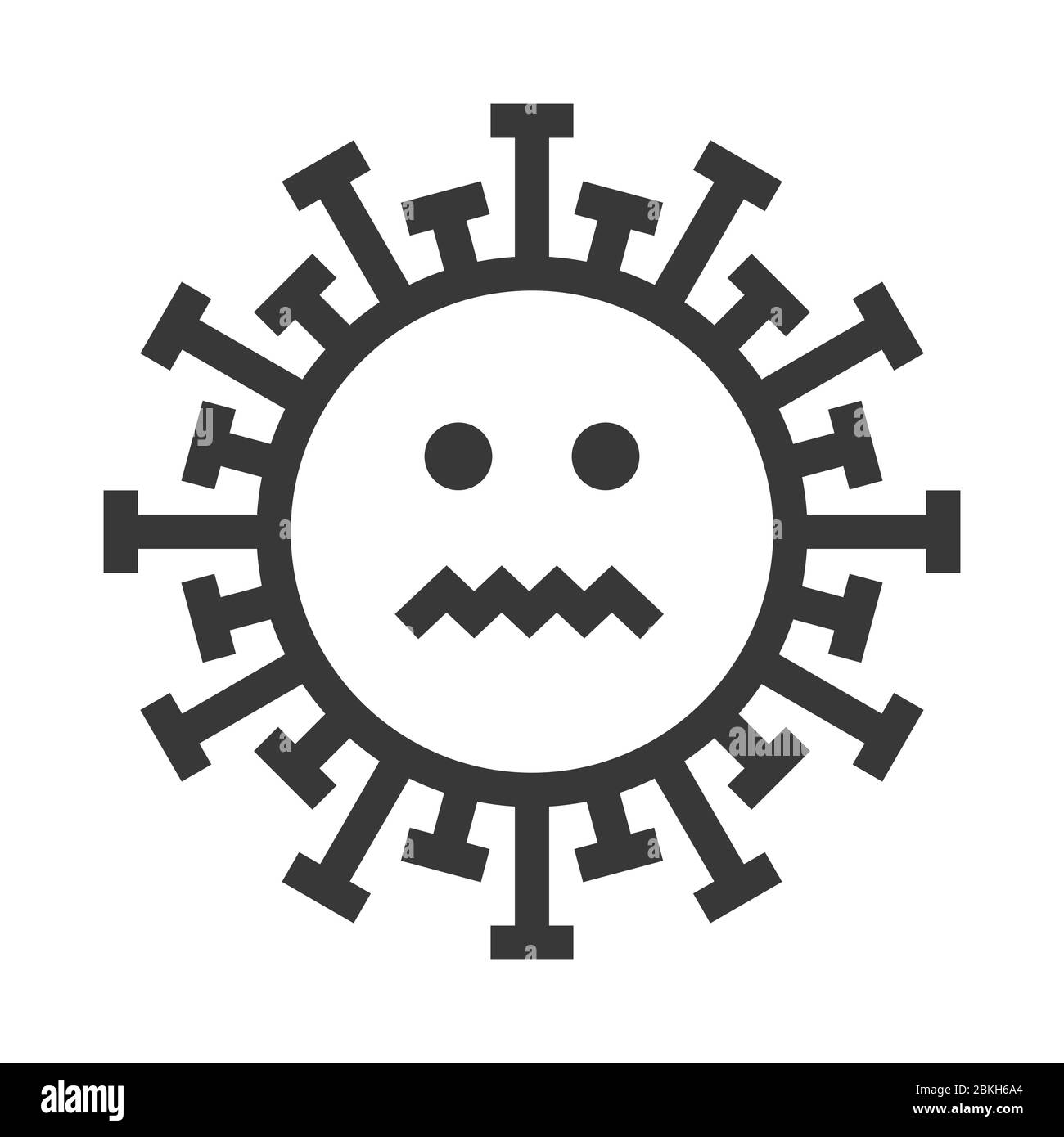 Virus emoticon, emoji isolated on white background, smiley face, vector illustration Stock Vector