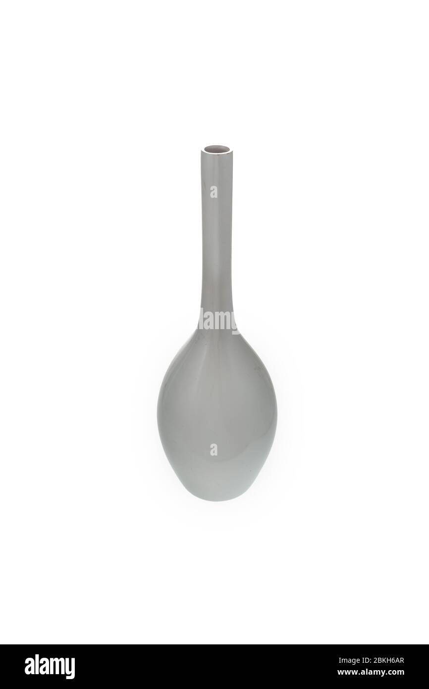 Elegant glass vase isolated on a white background (glass, empty, vase