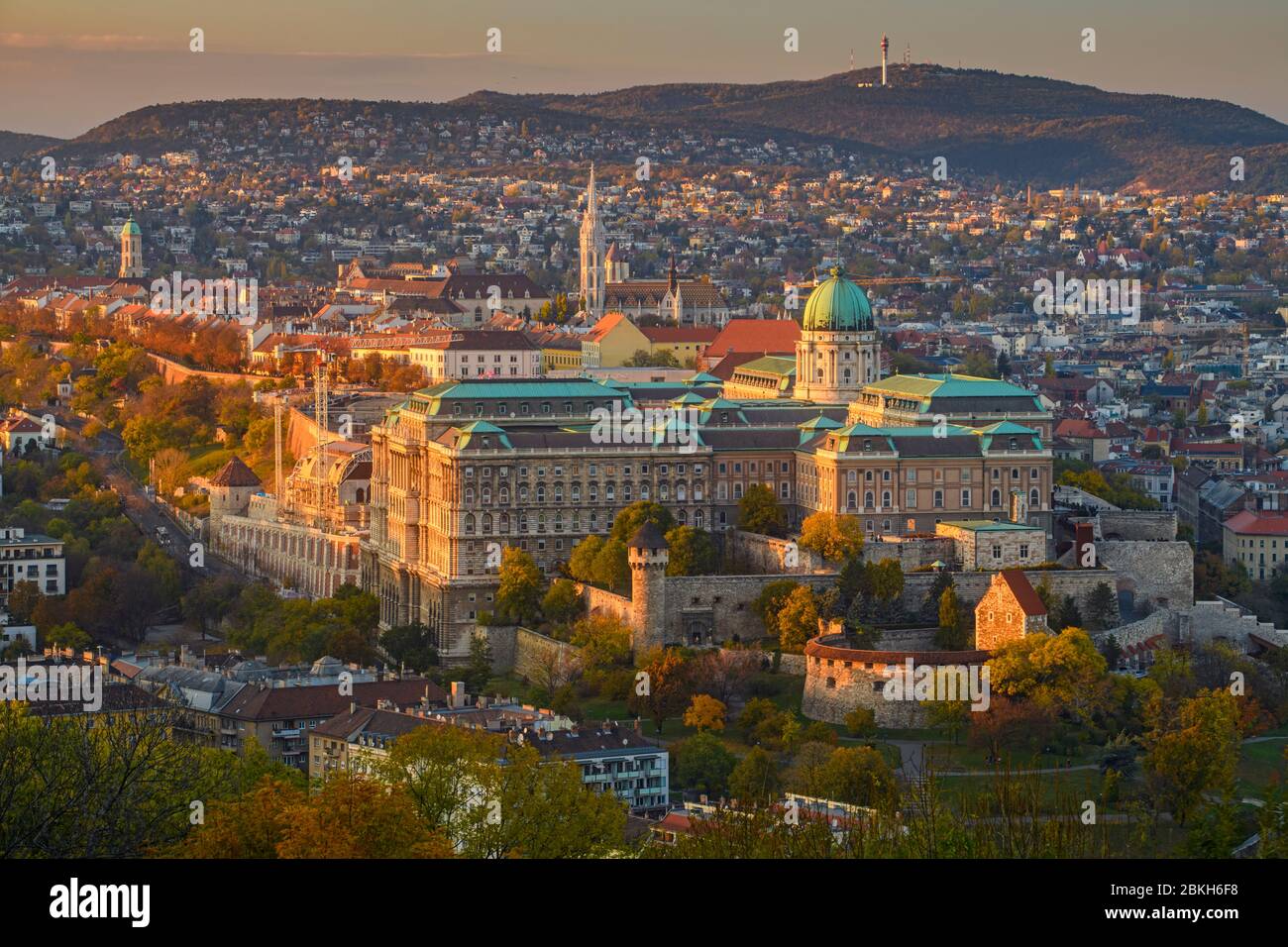 Views of Budapest from the Citadella- Buda Castle and surrounding ...