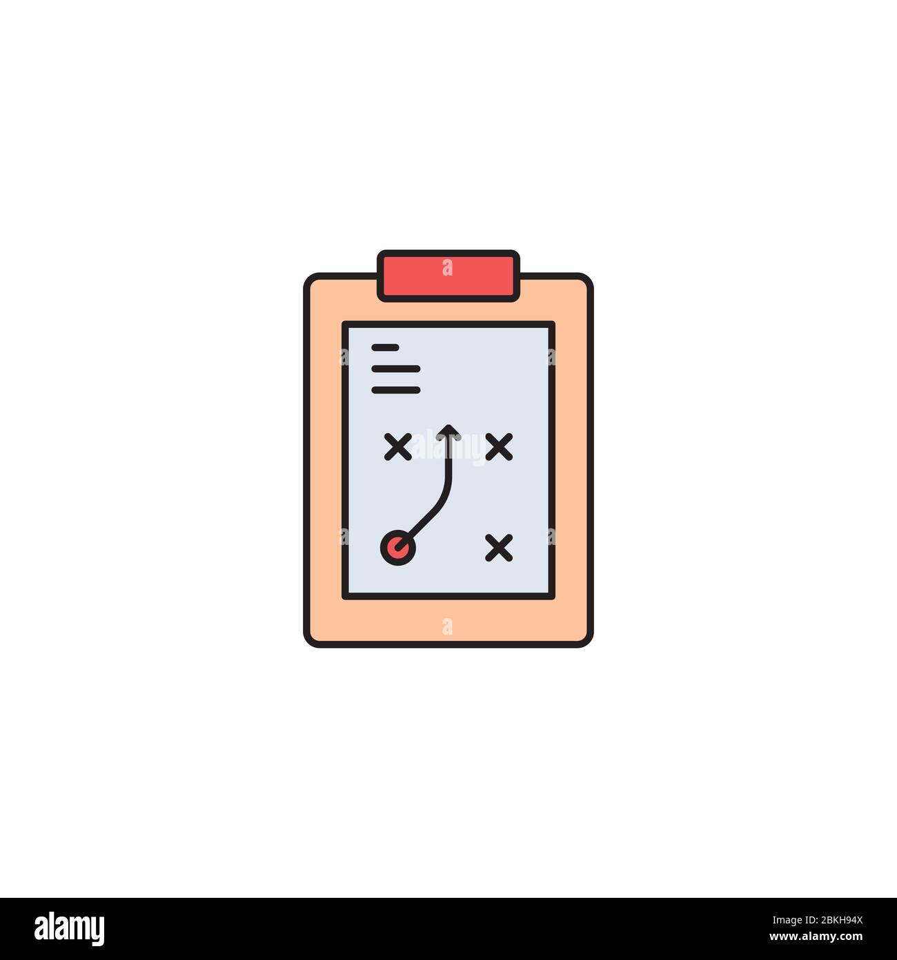 Strategy clipboard vector icon symbol strategy isolated on white background Stock Vector