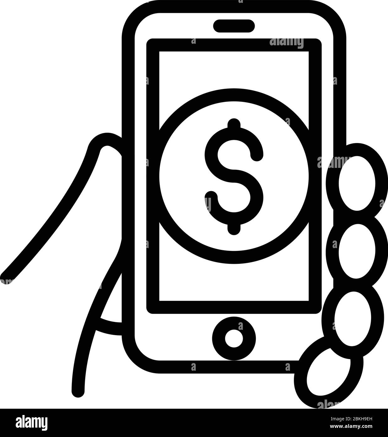 Payment mobile application icon, outline style Stock Vector Image & Art ...