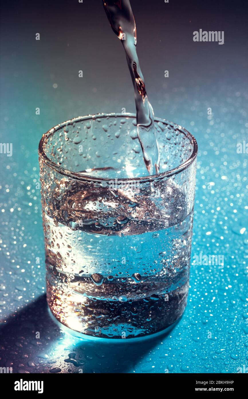 Glass of water. Macro photo. Close up Stock Photo - Alamy