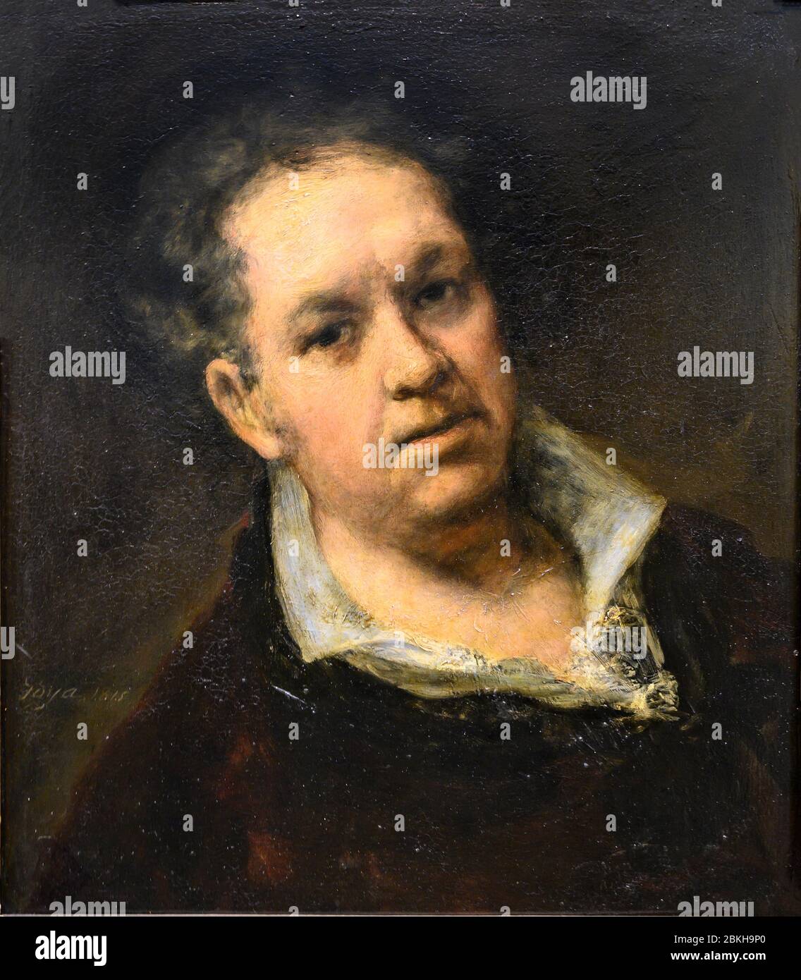 Self -portrait by Francisco José de Goya y Lucientes, painted in 1815 when he was aged 69. in the San Fernando Royal Academy of Fine Arts, Madrid, Spa Stock Photo