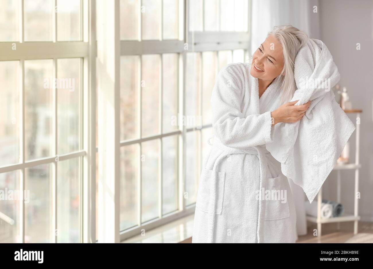 Mature Woman Shower High Resolution Stock Photography And Images Alamy