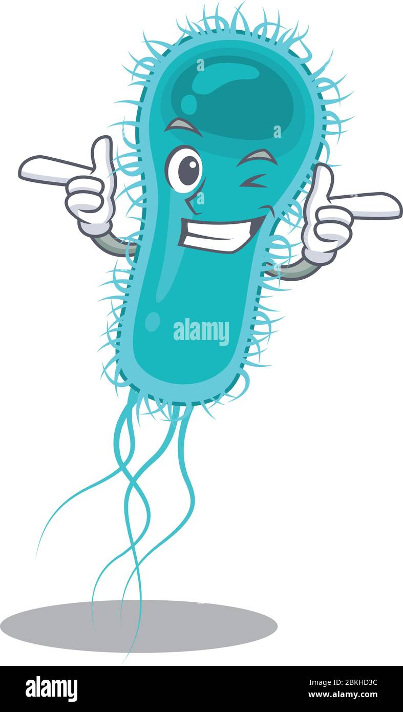 Happy escherichia coli bacteria cartoon design concept with two fingers  Stock Vector Image & Art - Alamy