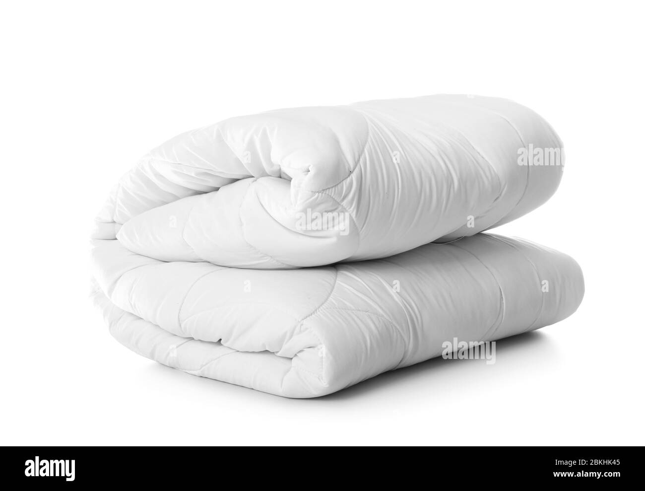 Soft warm blanket on white background Stock Photo Alamy