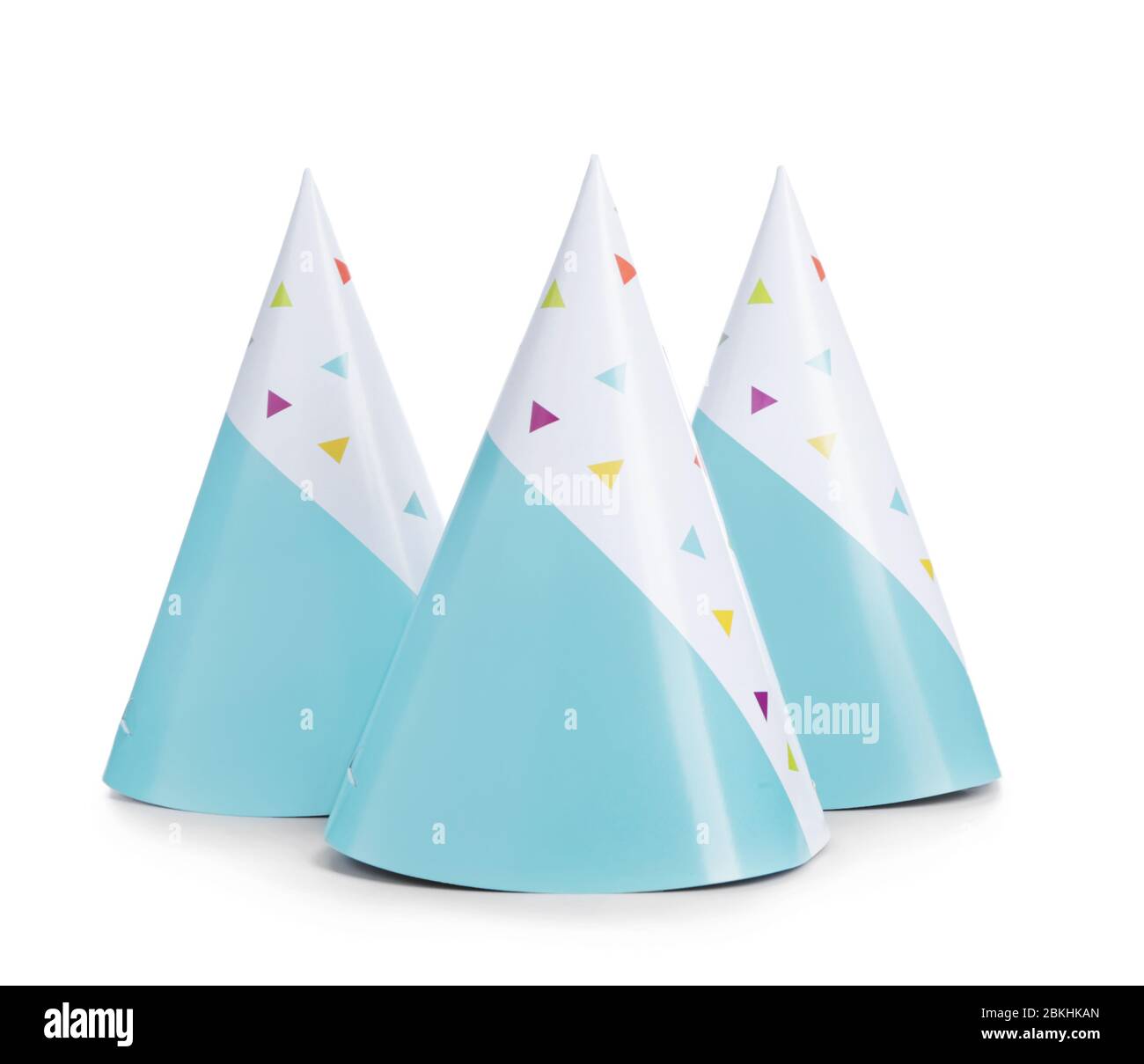 Party hats on white background Stock Photo - Alamy