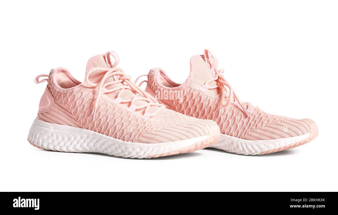 Sport shoes on white background Stock Photo - Alamy