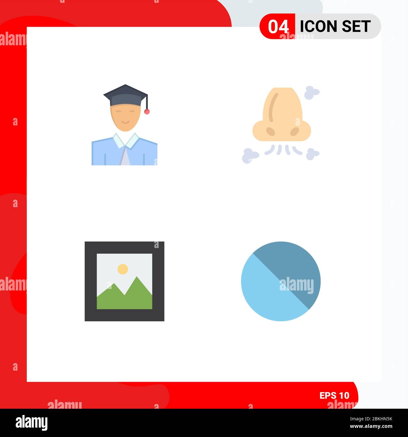 4 Creative Icons Modern Signs and Symbols of student, finance, learning, health, payments Editable Vector Design Elements Stock Vector